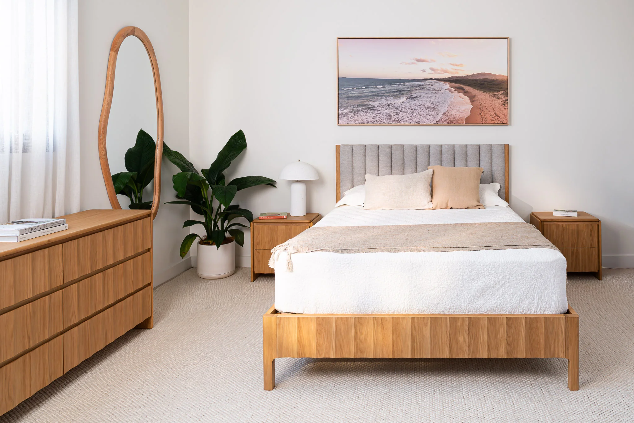 Brooklyn Upholstered American Oak Bed Frame - Image 6