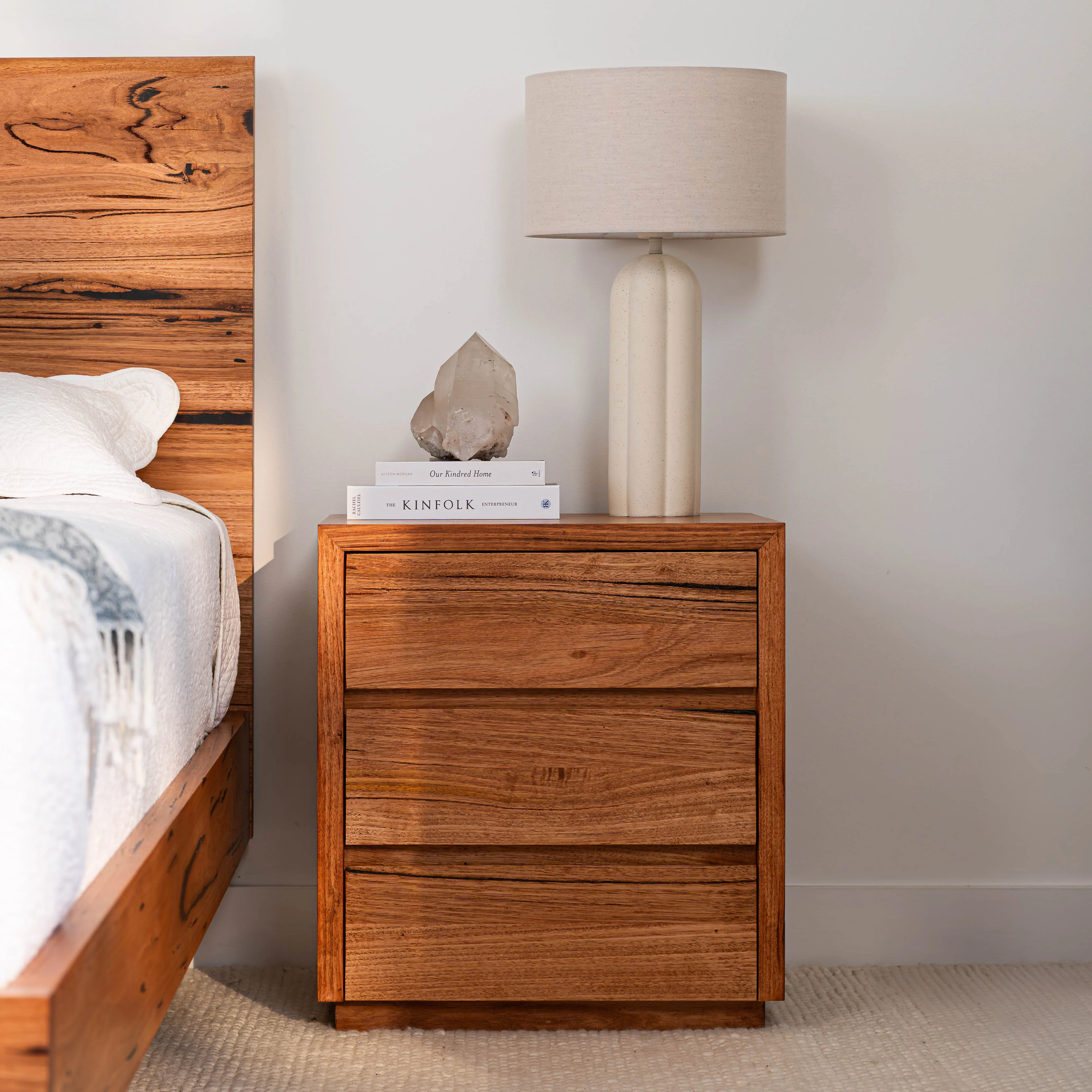Cape Town Messmate Bedside Table (Honey Oak Stain) - Image 3