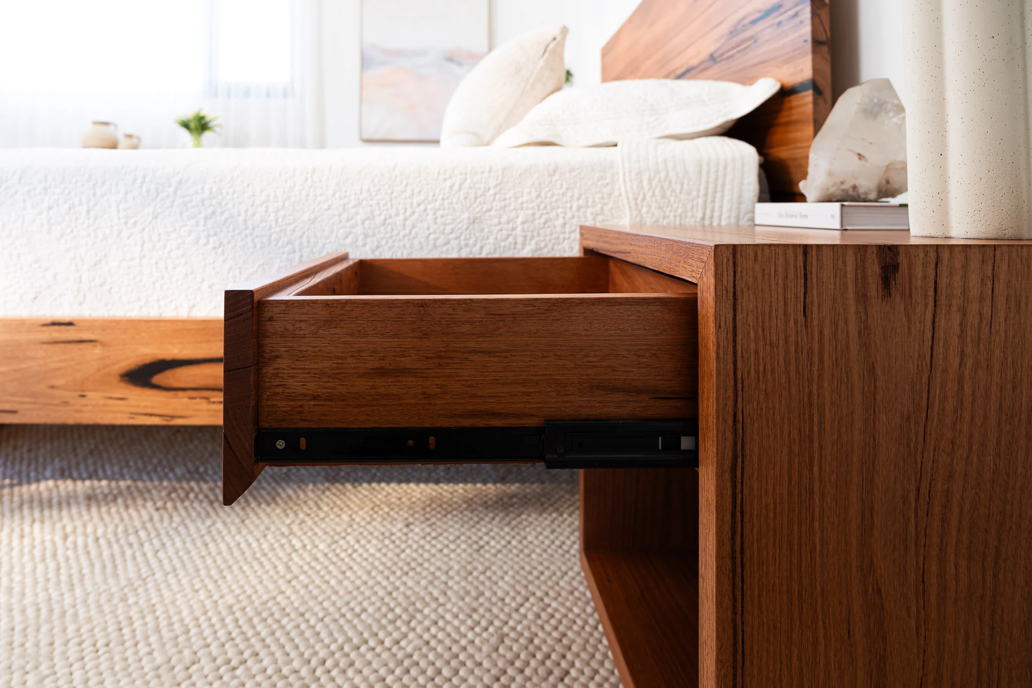 Cape Town Messmate Bedside Table (Honey Oak Stain) - Image 7