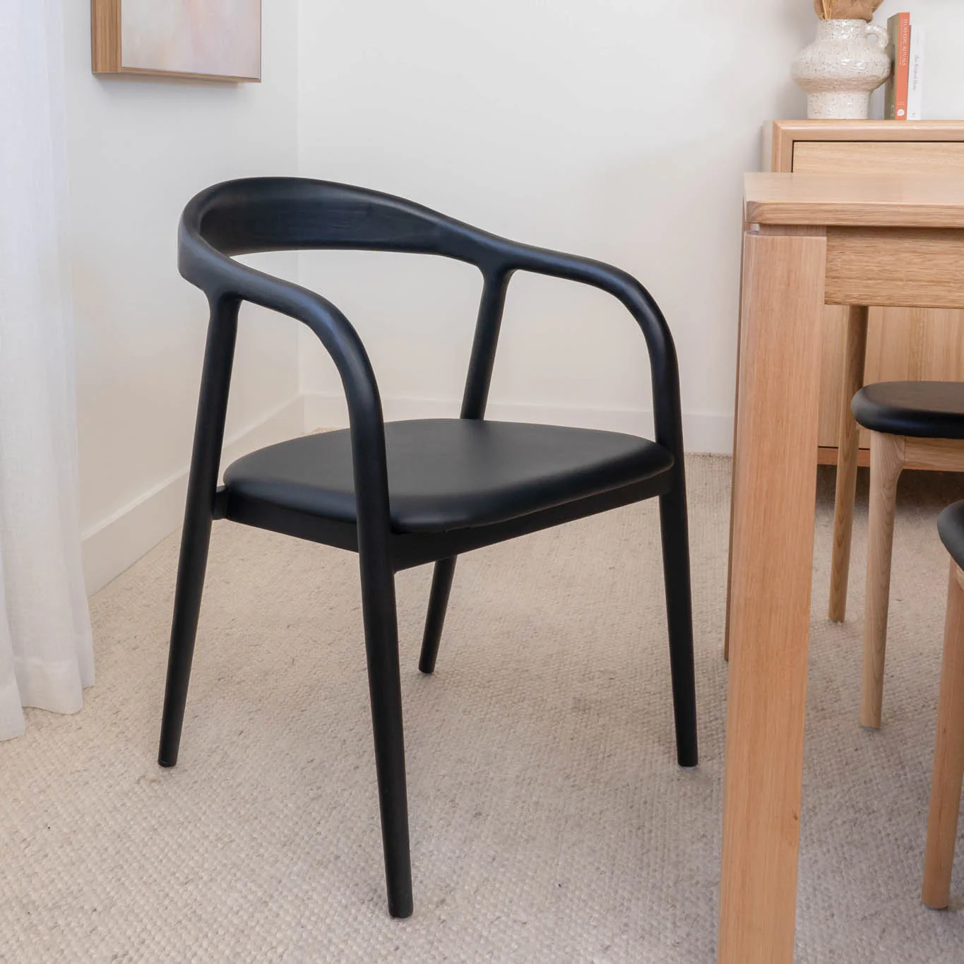 Chelsea Solid American Ash Oak Hardwood Dining Arm Chair - Image 3