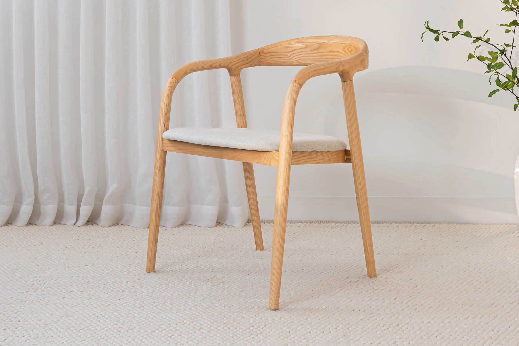 Chelsea Solid American Ash Oak Hardwood Dining Arm Chair - Image 4