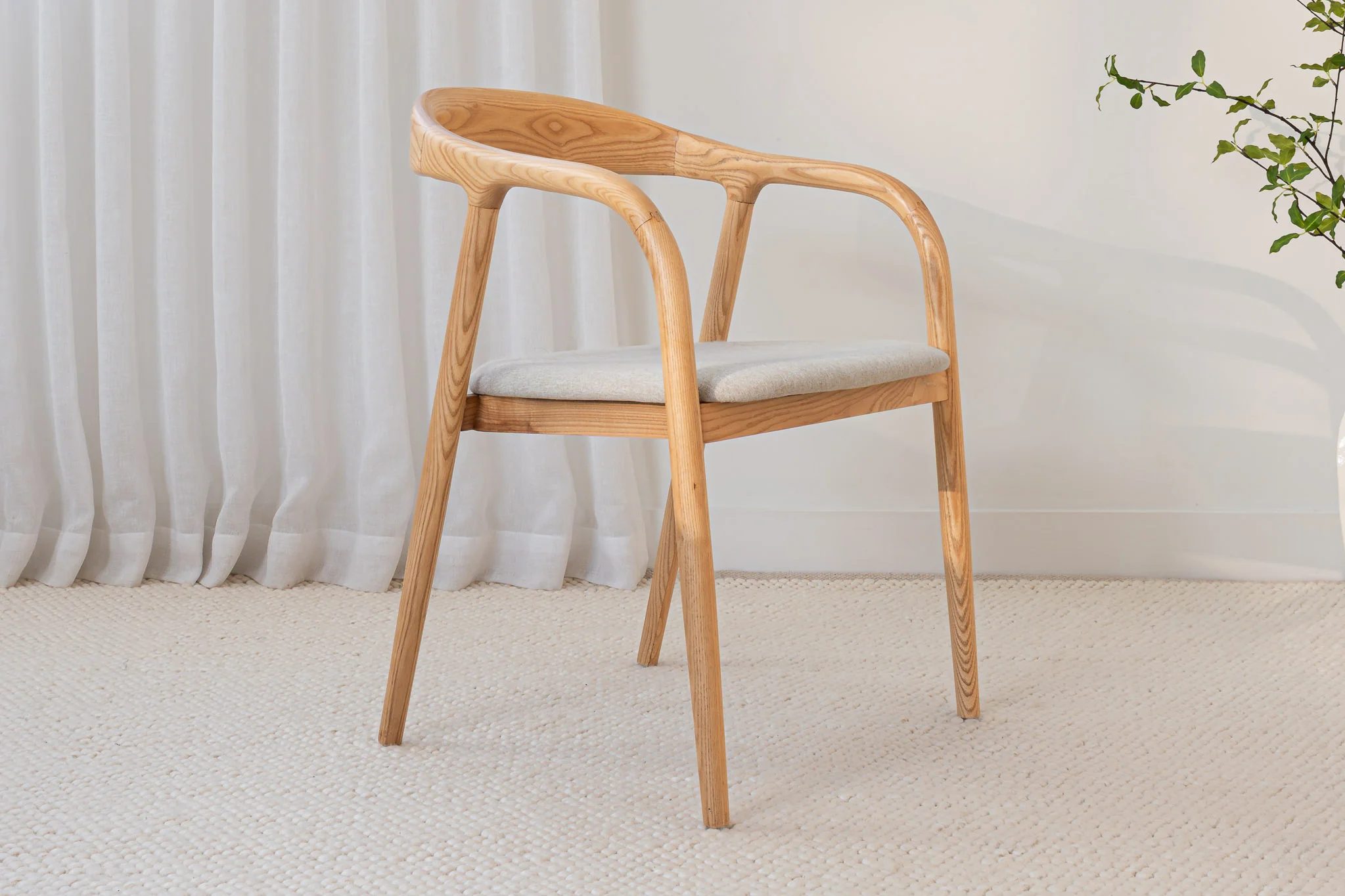 Chelsea Solid American Ash Oak Hardwood Dining Arm Chair - Image 5