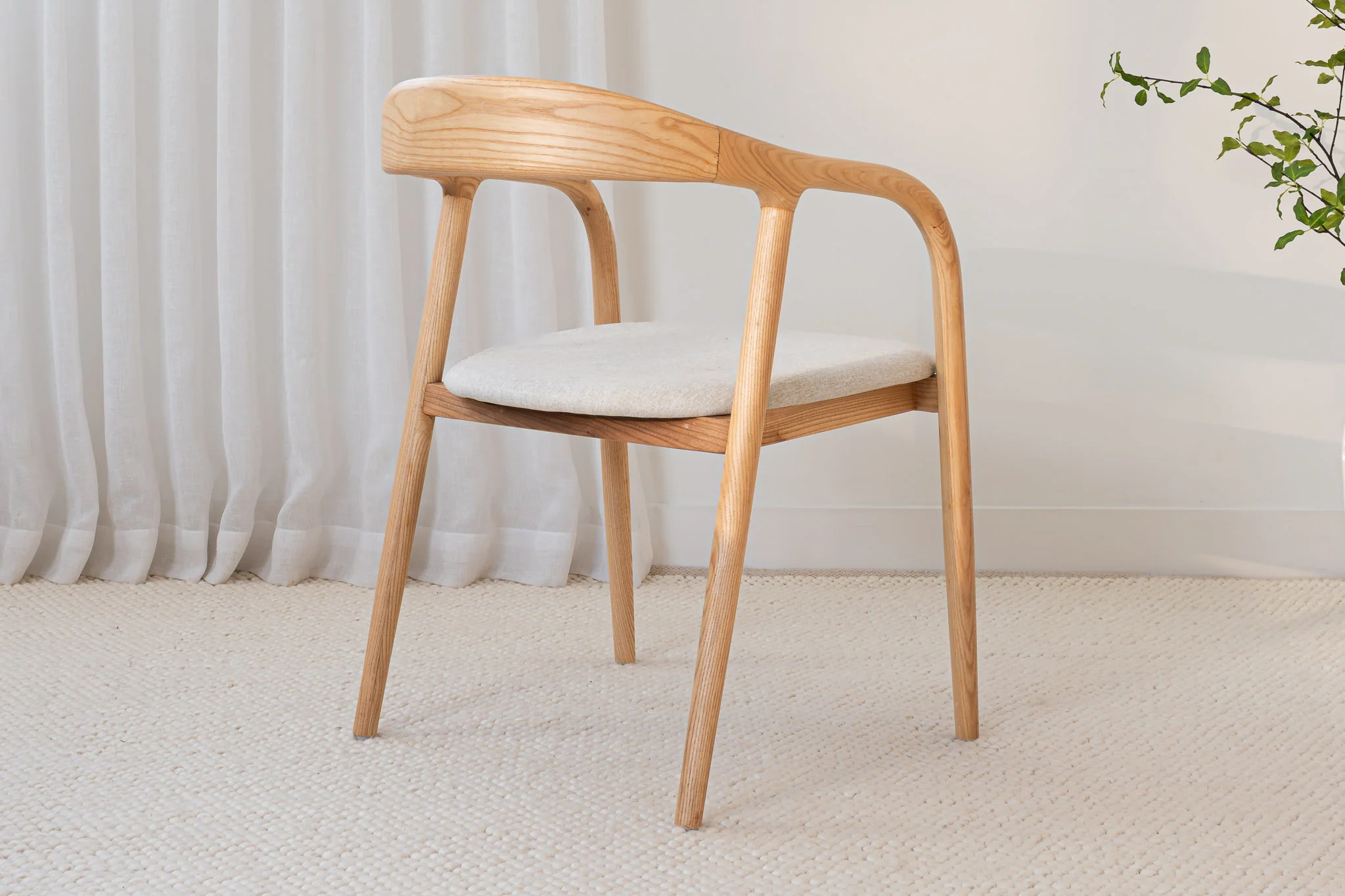 Chelsea Solid American Ash Oak Hardwood Dining Arm Chair - Image 6