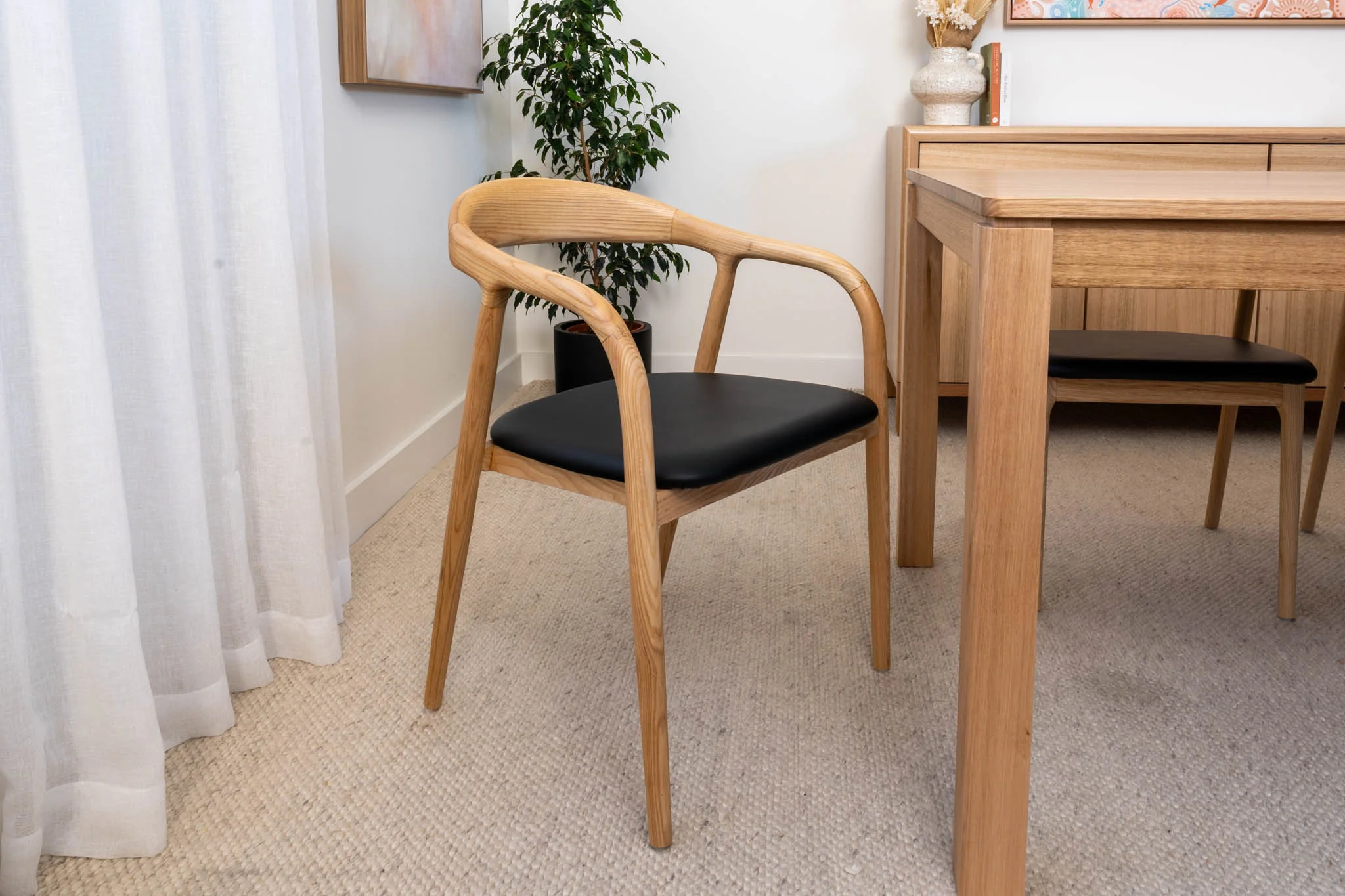Chelsea Solid American Ash Oak Hardwood Dining Arm Chair - Image 7