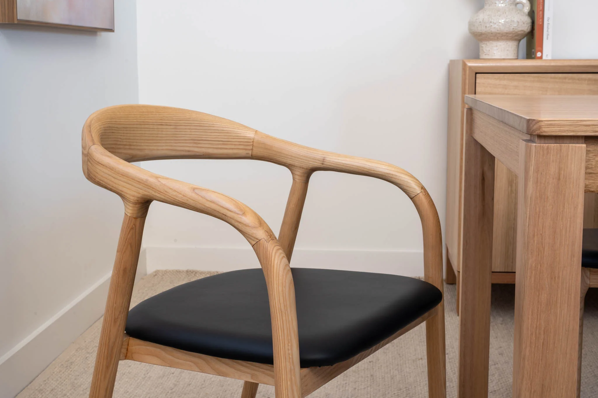 Chelsea Solid American Ash Oak Hardwood Dining Arm Chair - Image 9
