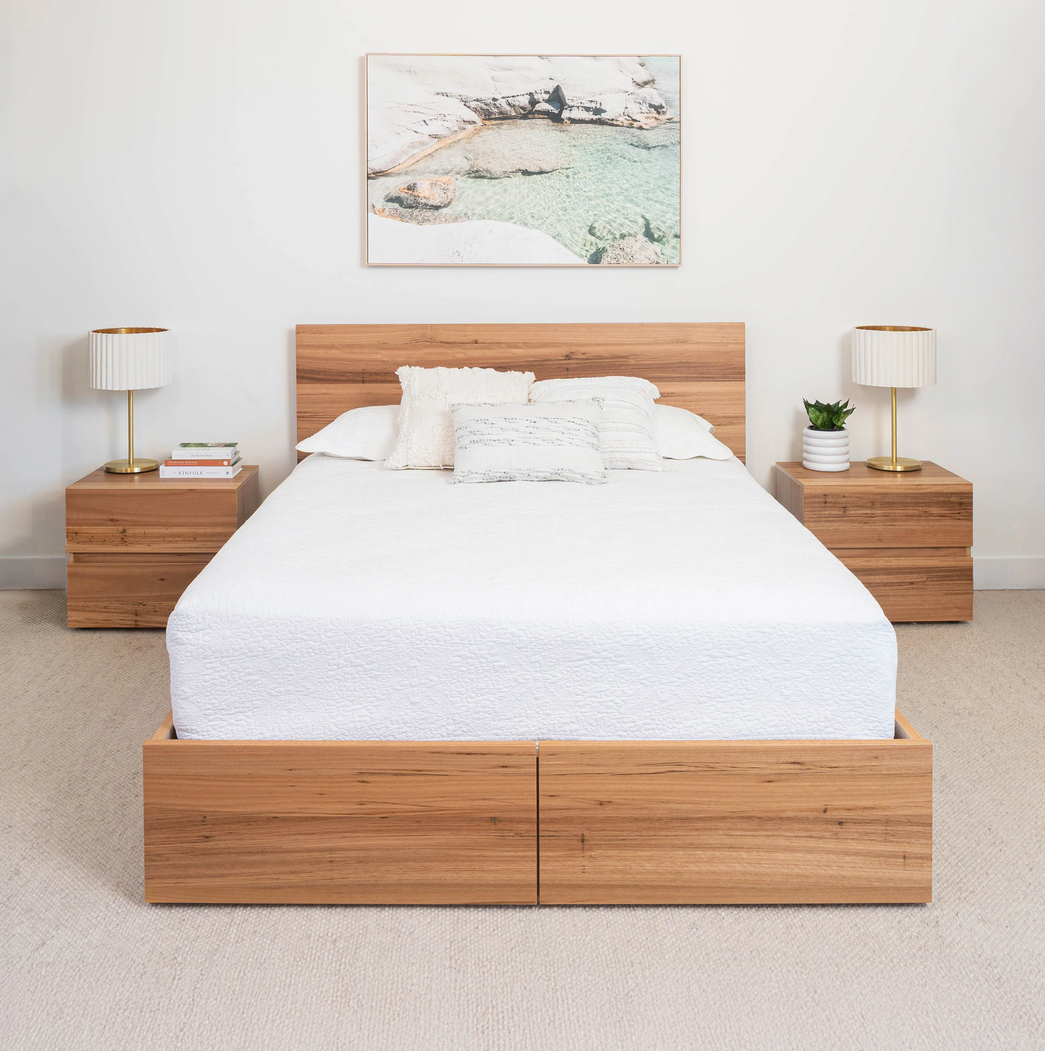 Dusk 2 Drawer Gas Lift Wormy Chestnut Bed Frame