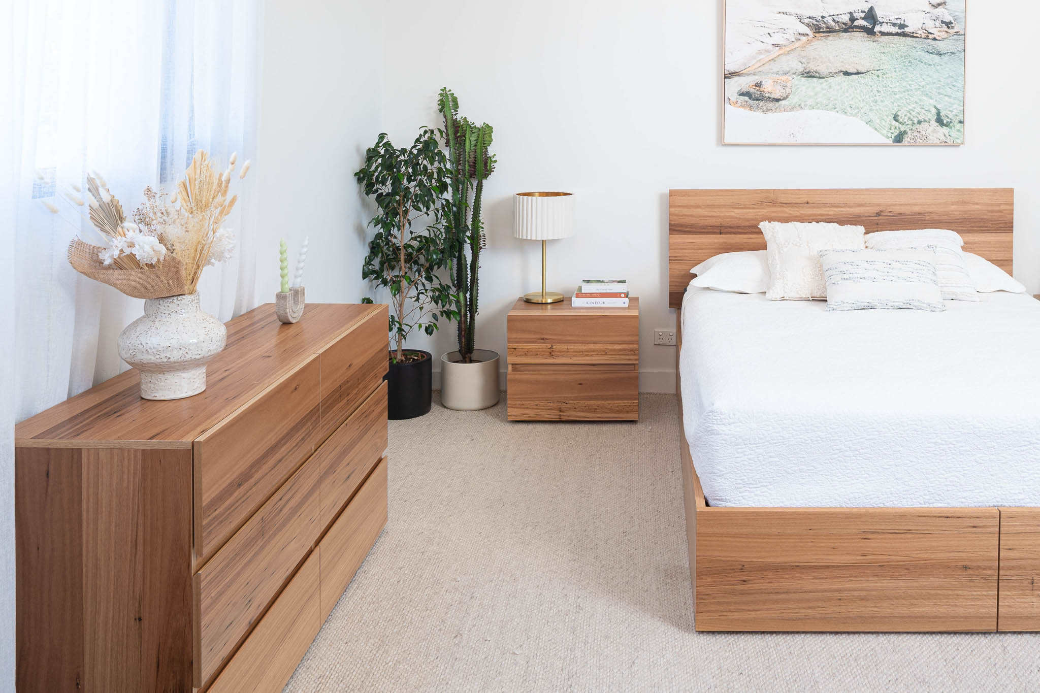 Dusk 2 Drawer Gas Lift Wormy Chestnut Bed Frame - Image 10