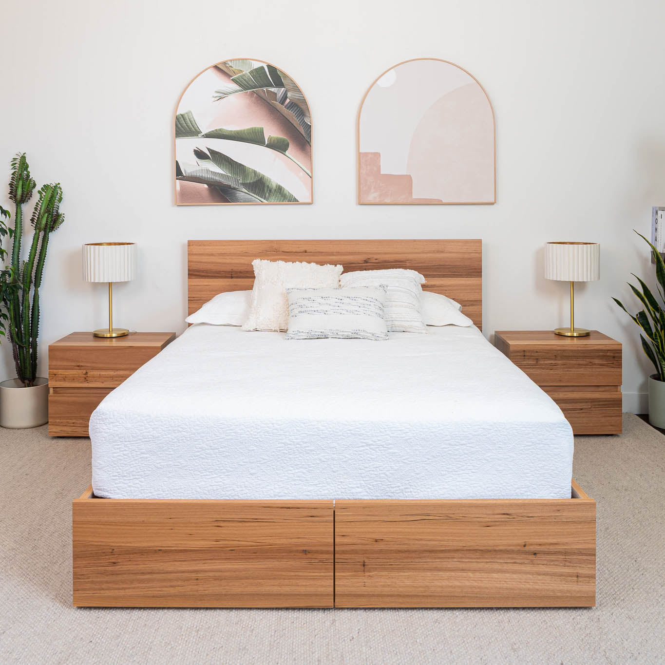 Dusk 2 Drawer Gas Lift Wormy Chestnut Bed Frame - Image 8