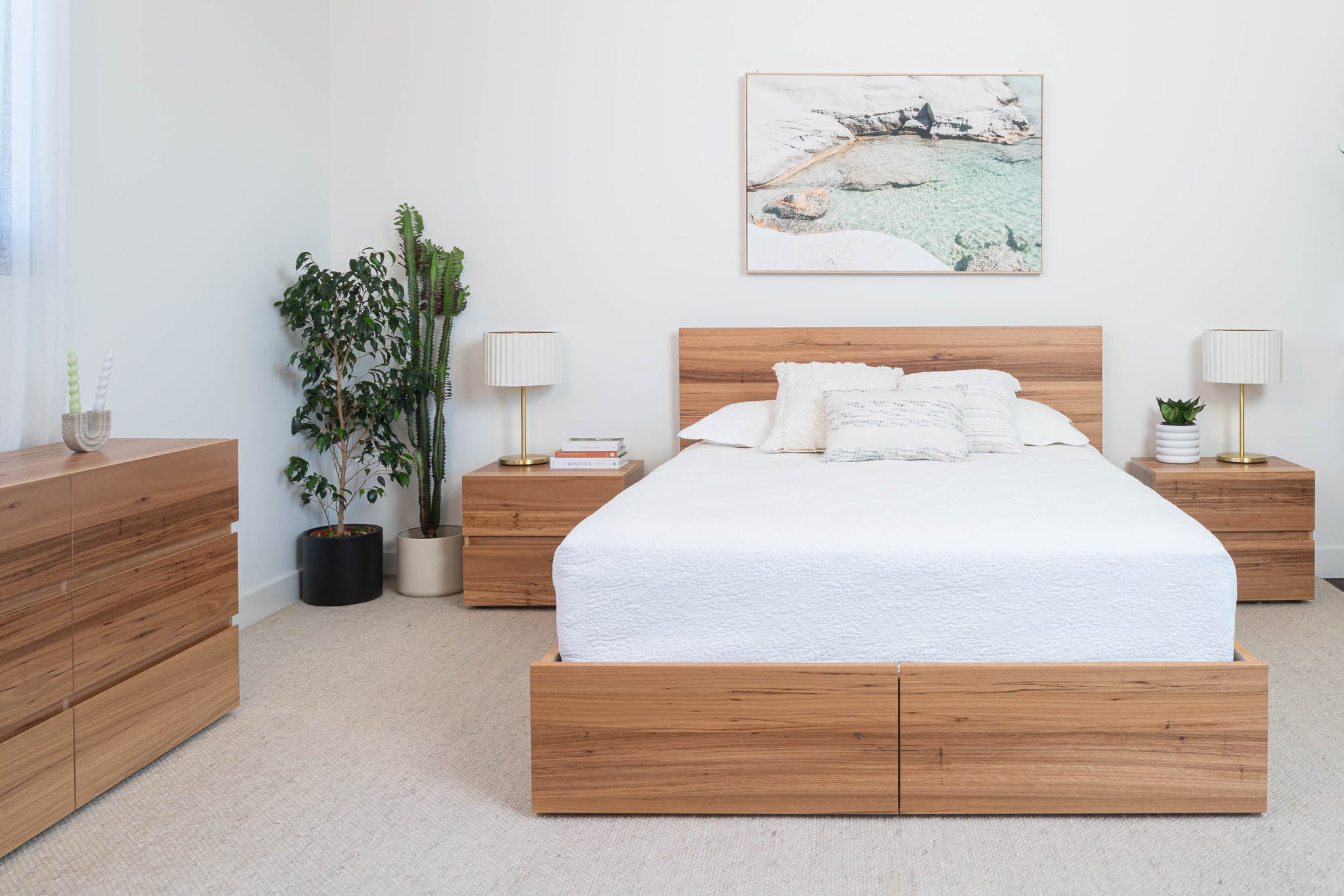 Dusk 2 Drawer Gas Lift Wormy Chestnut Bed Frame - Image 9