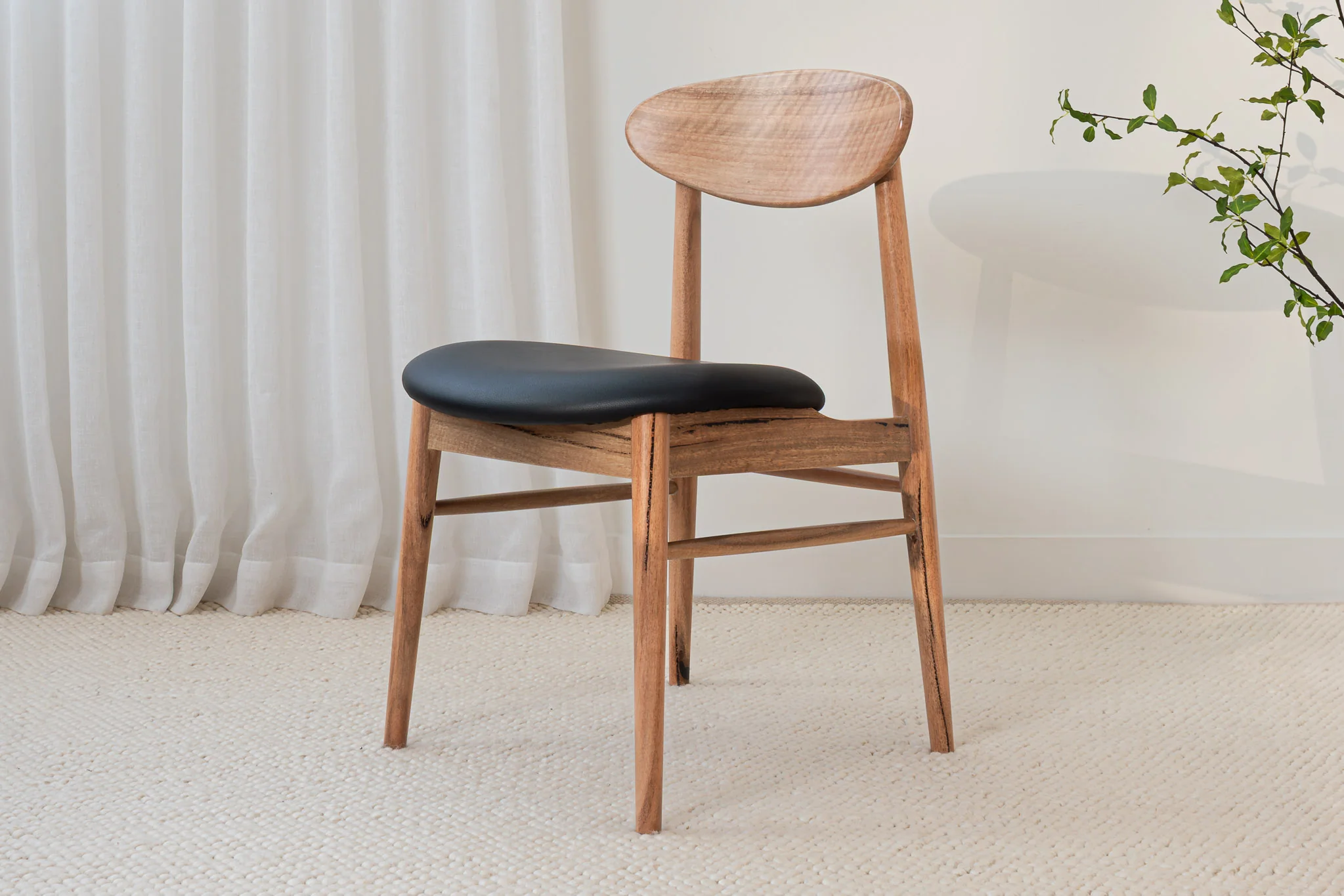 Eluna Marri Black PU Upholstered Dining Chair - Image 3