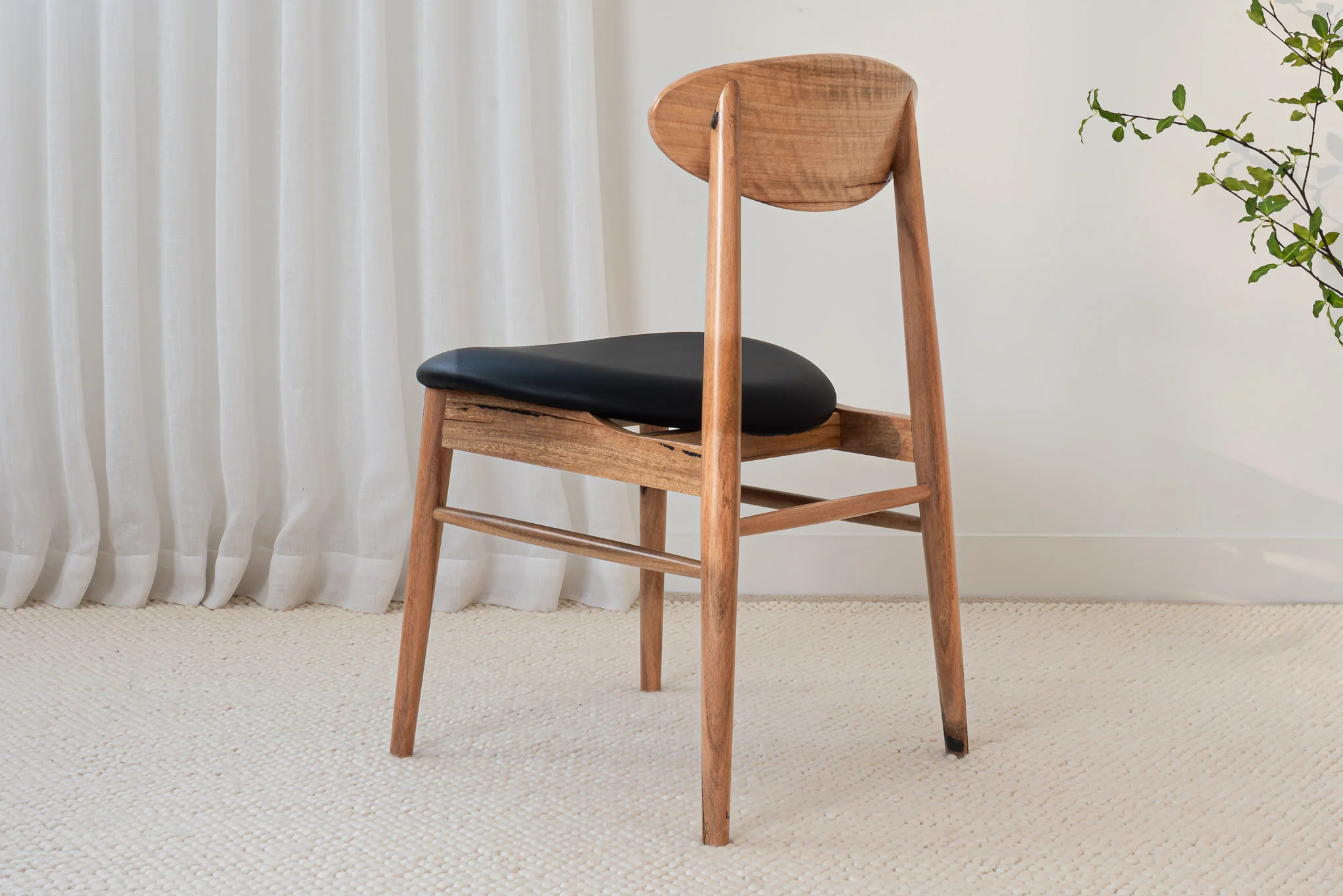 Eluna Marri Black PU Upholstered Dining Chair - Image 4