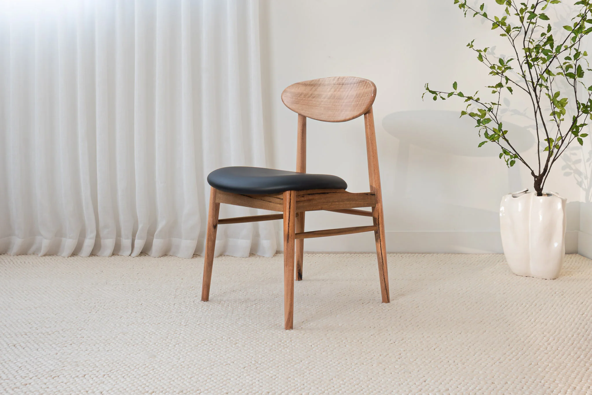Eluna Marri Black PU Upholstered Dining Chair - Image 5