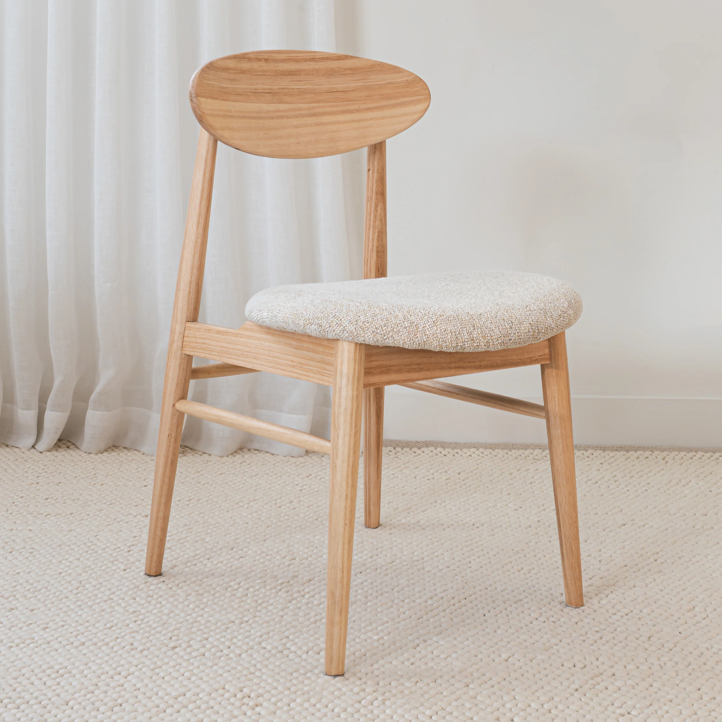 Eluna Tasmanian Oak Natural Upholstered Dining Chair