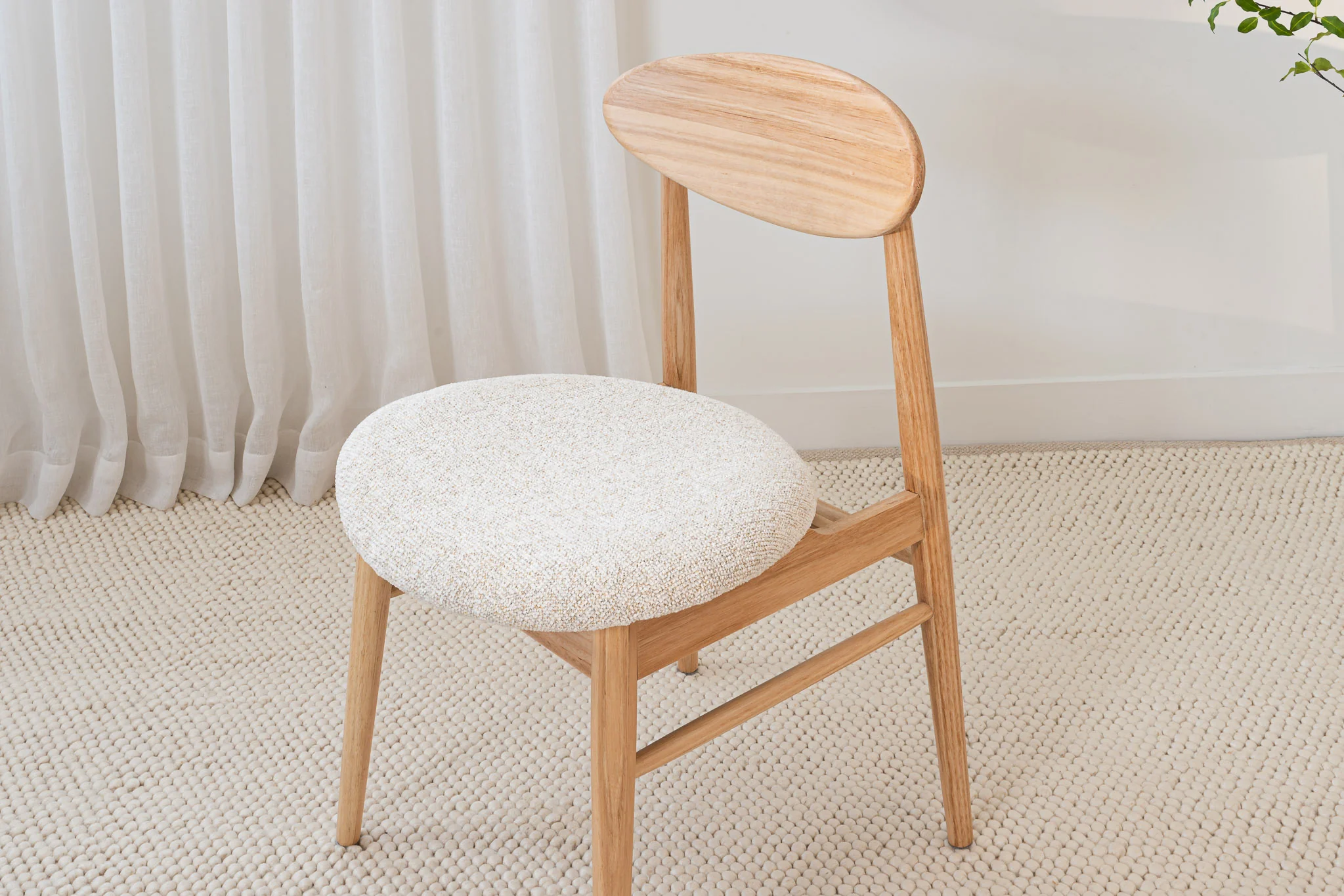 Eluna Tasmanian Oak Natural Upholstered Dining Chair - Image 2