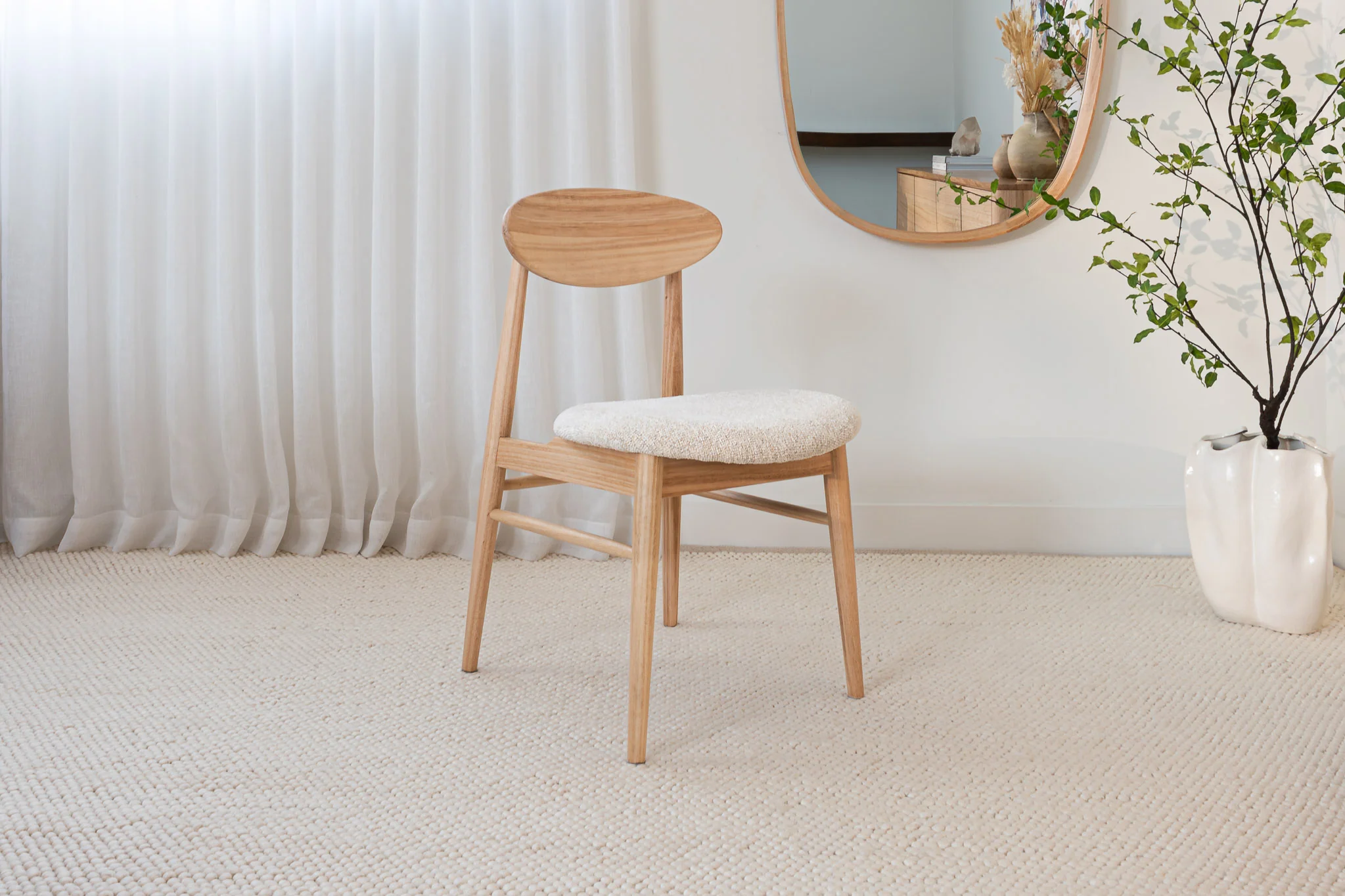 Eluna Tasmanian Oak Natural Upholstered Dining Chair - Image 3