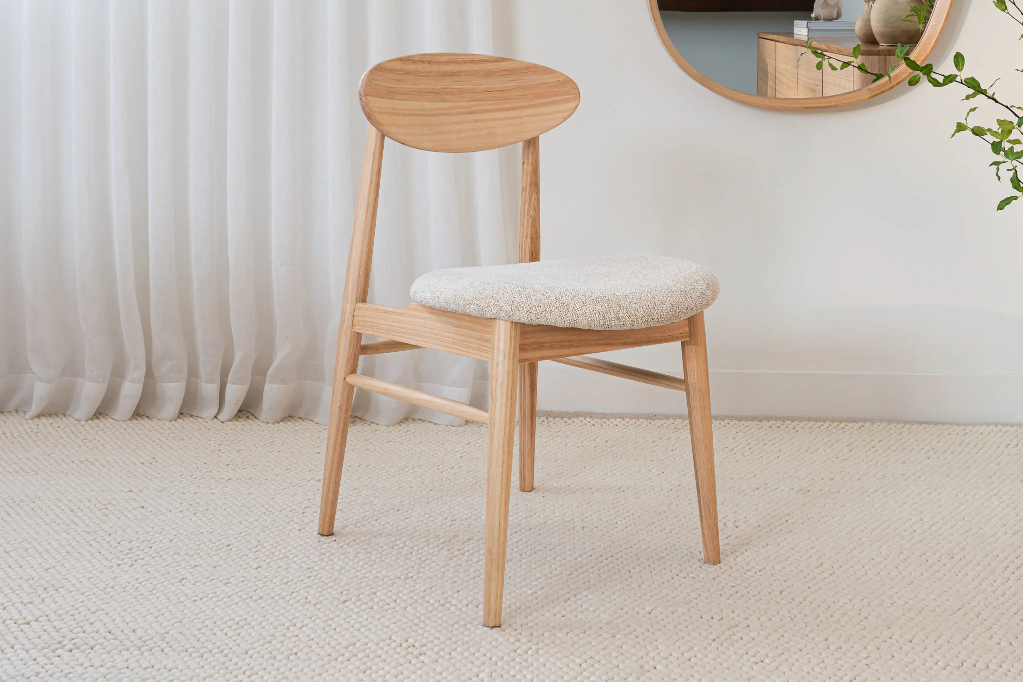 Eluna Tasmanian Oak Natural Upholstered Dining Chair - Image 4