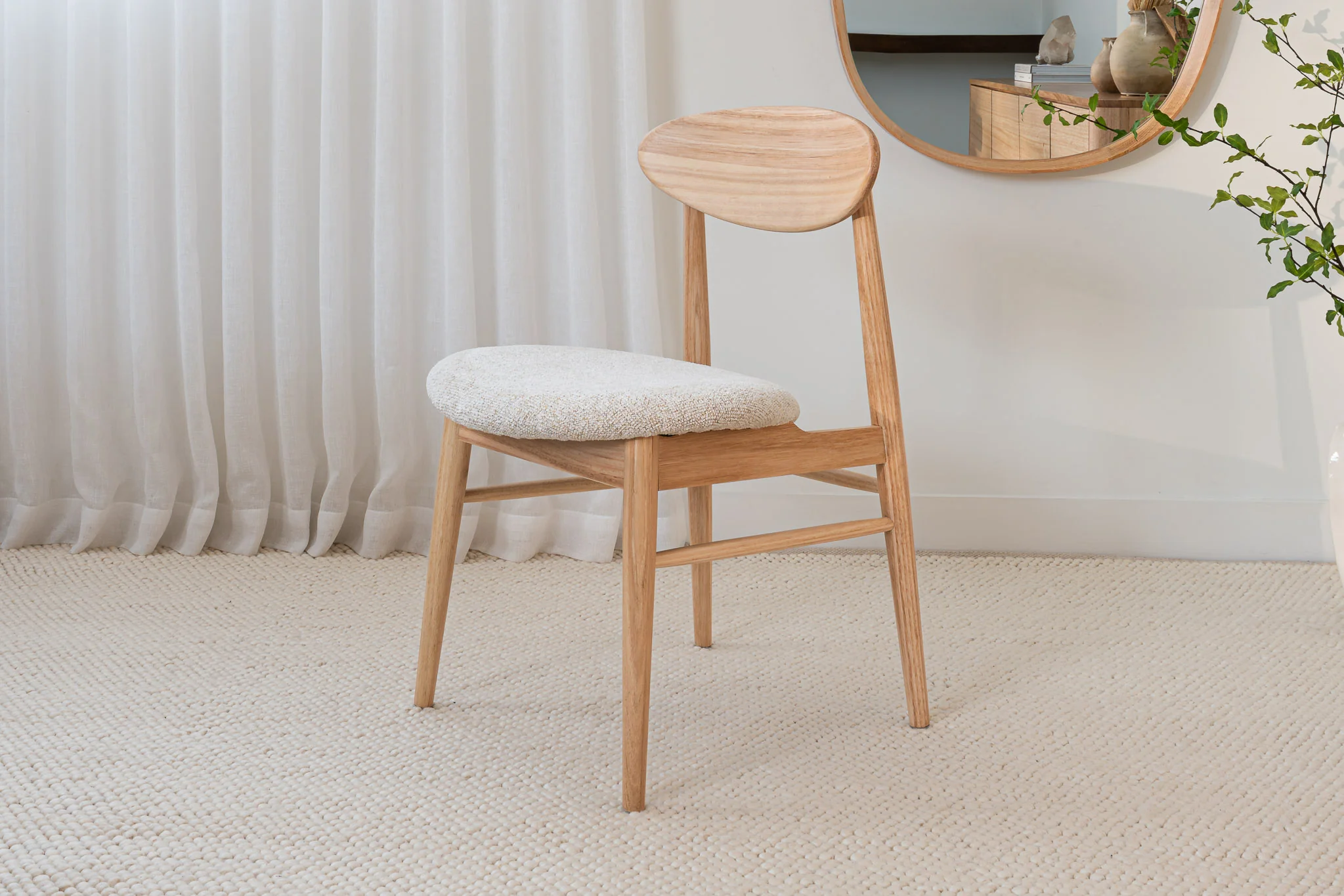Eluna Tasmanian Oak Natural Upholstered Dining Chair - Image 7