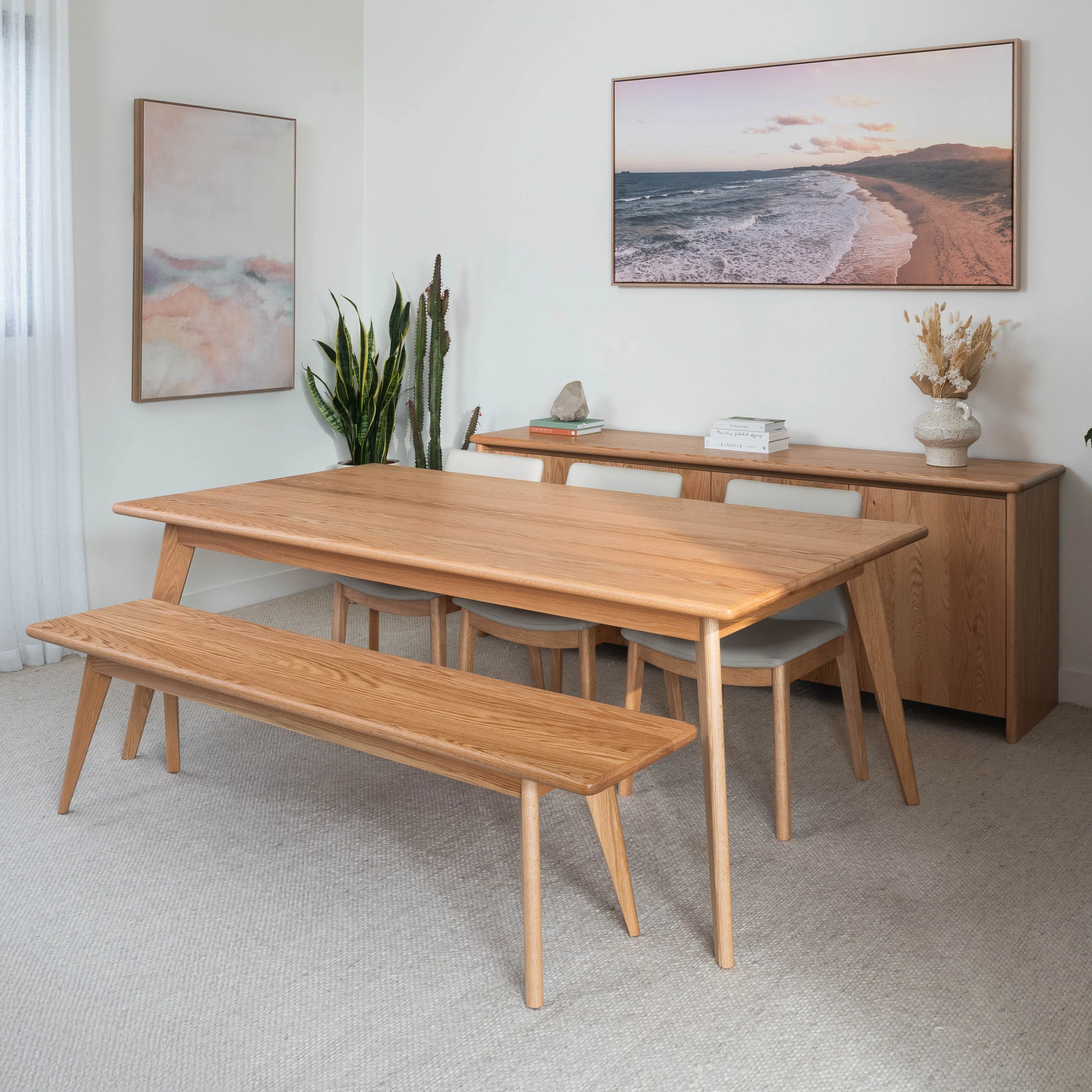 Ex Demo Layla American Oak Bench Seat 2.2m - GC Showroom