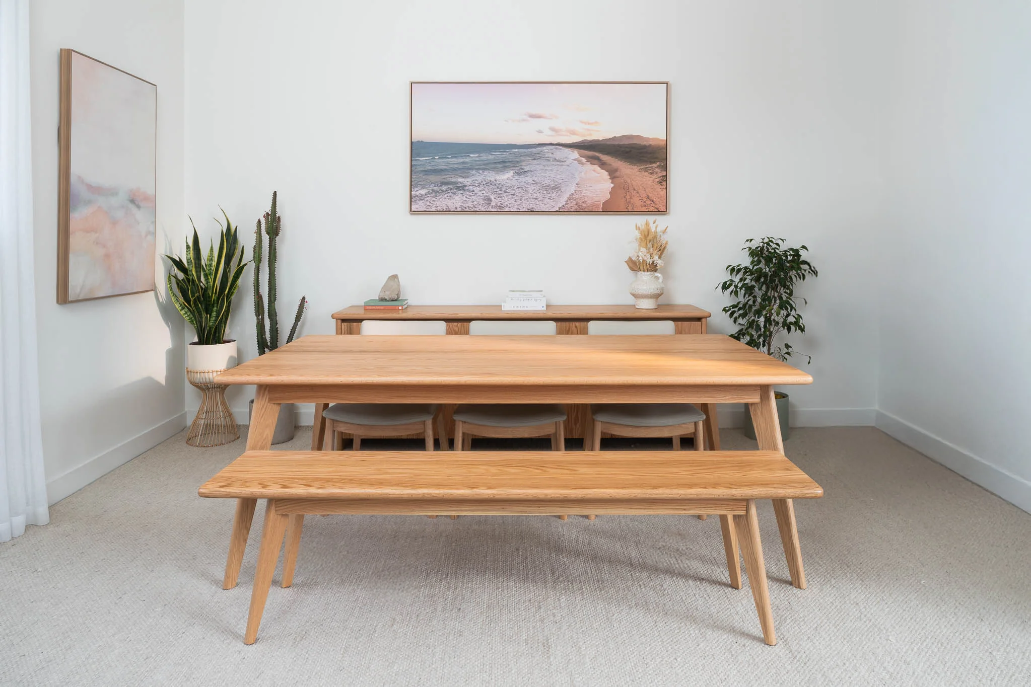 Ex Demo Layla American Oak Bench Seat 2.2m - GC Showroom - Image 2