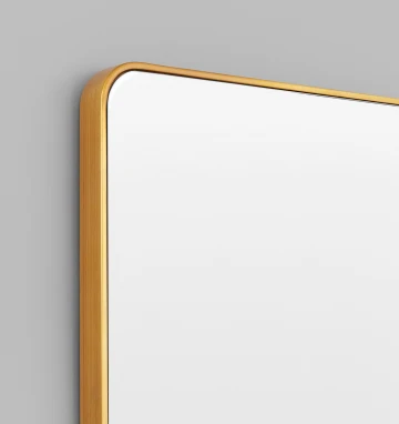 Flynn Curve Rectangle Brass Mirror - Image 3
