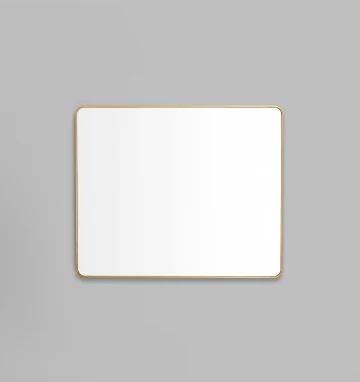 Flynn Curve Rectangle Brass Mirror - Image 4