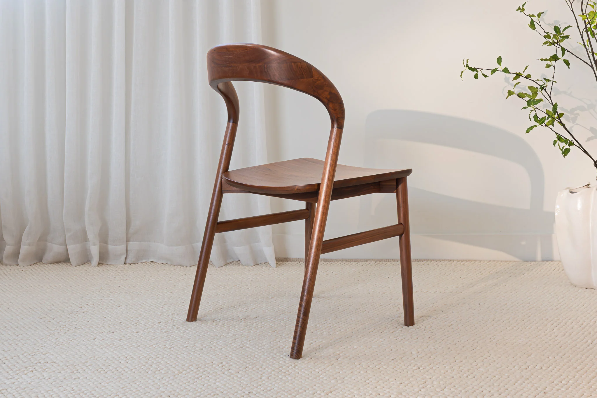 Freya Solid Walnut Hardwood Dining Chair - Image 2