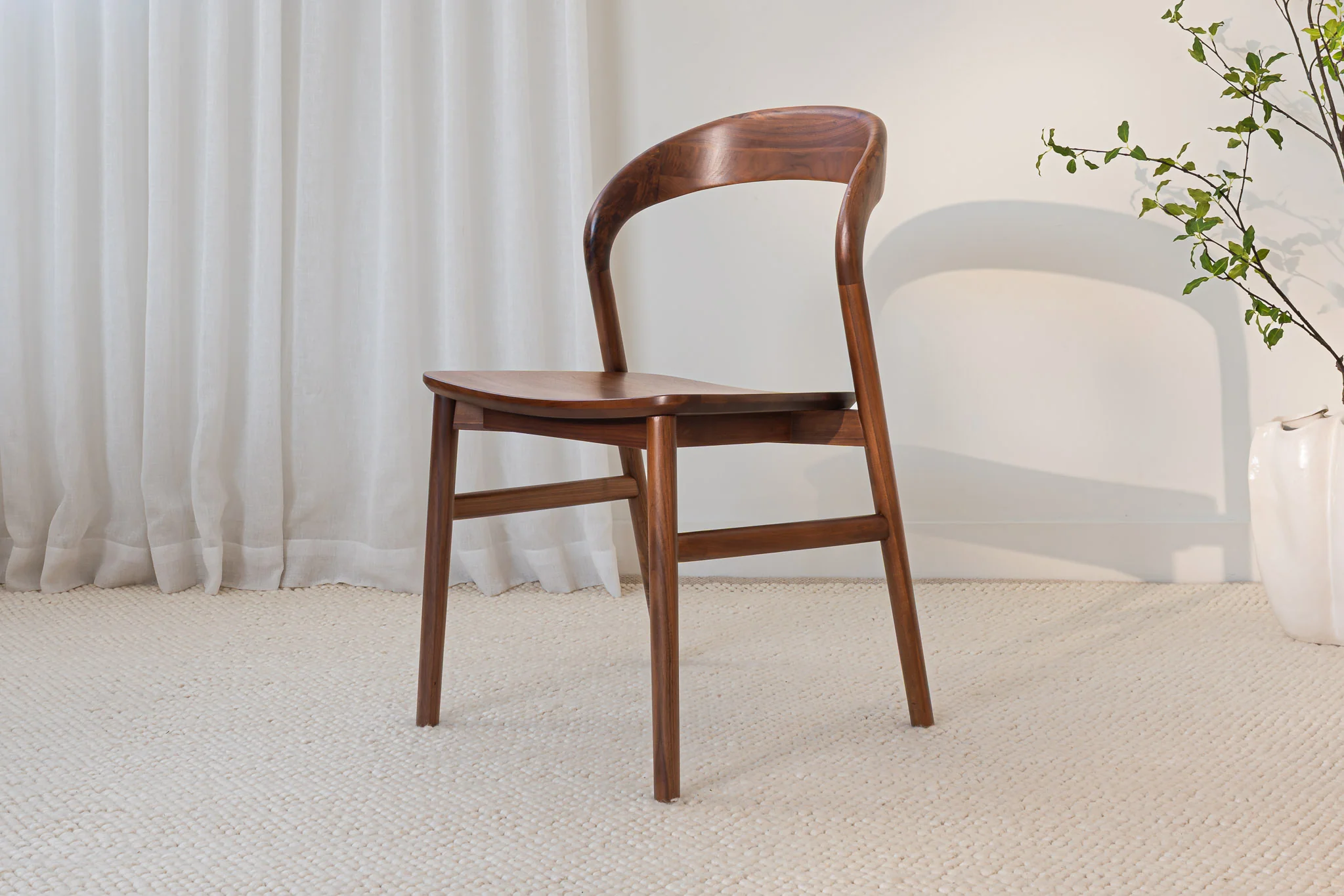 Freya Solid Walnut Hardwood Dining Chair - Image 3