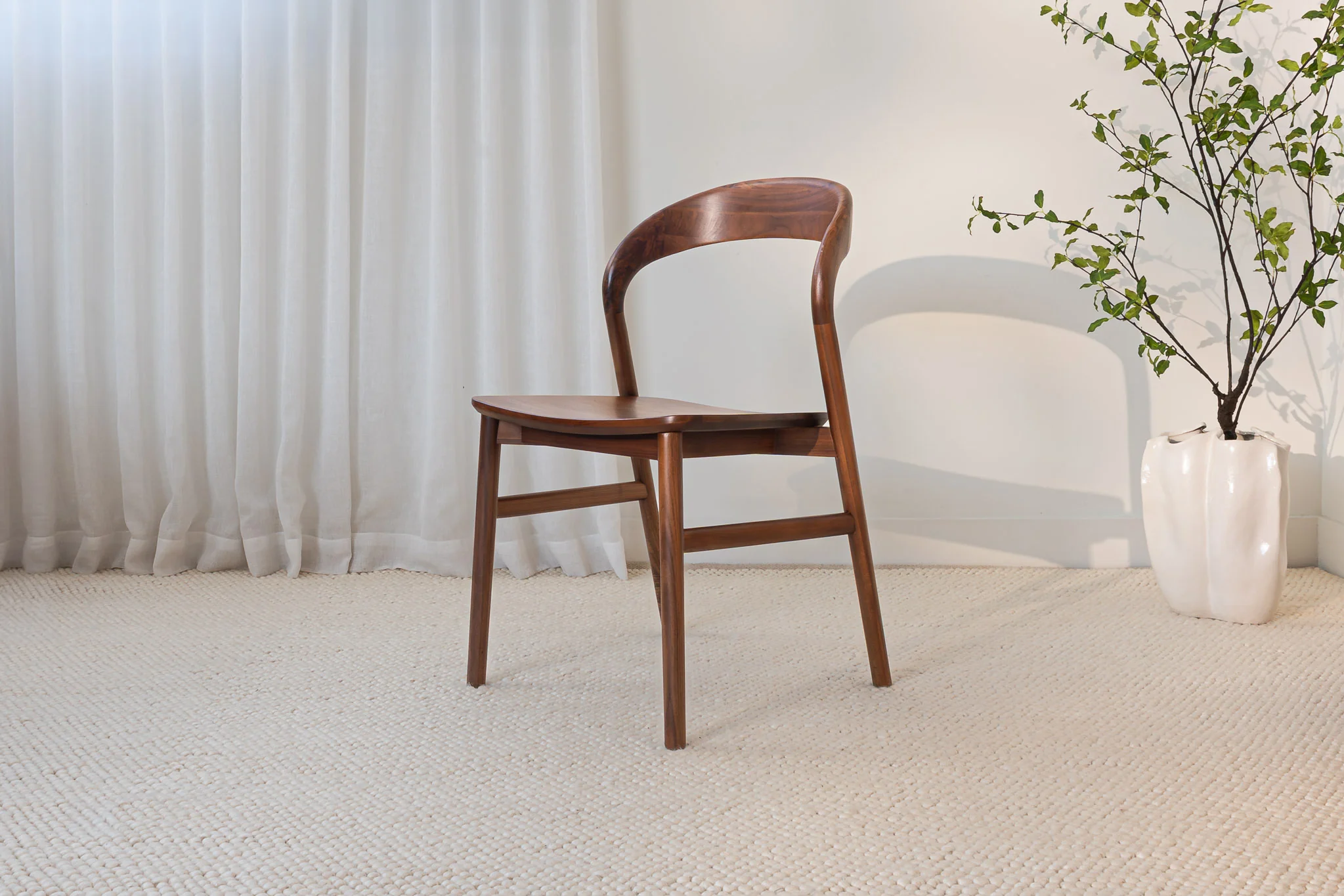 Freya Solid Walnut Hardwood Dining Chair - Image 6