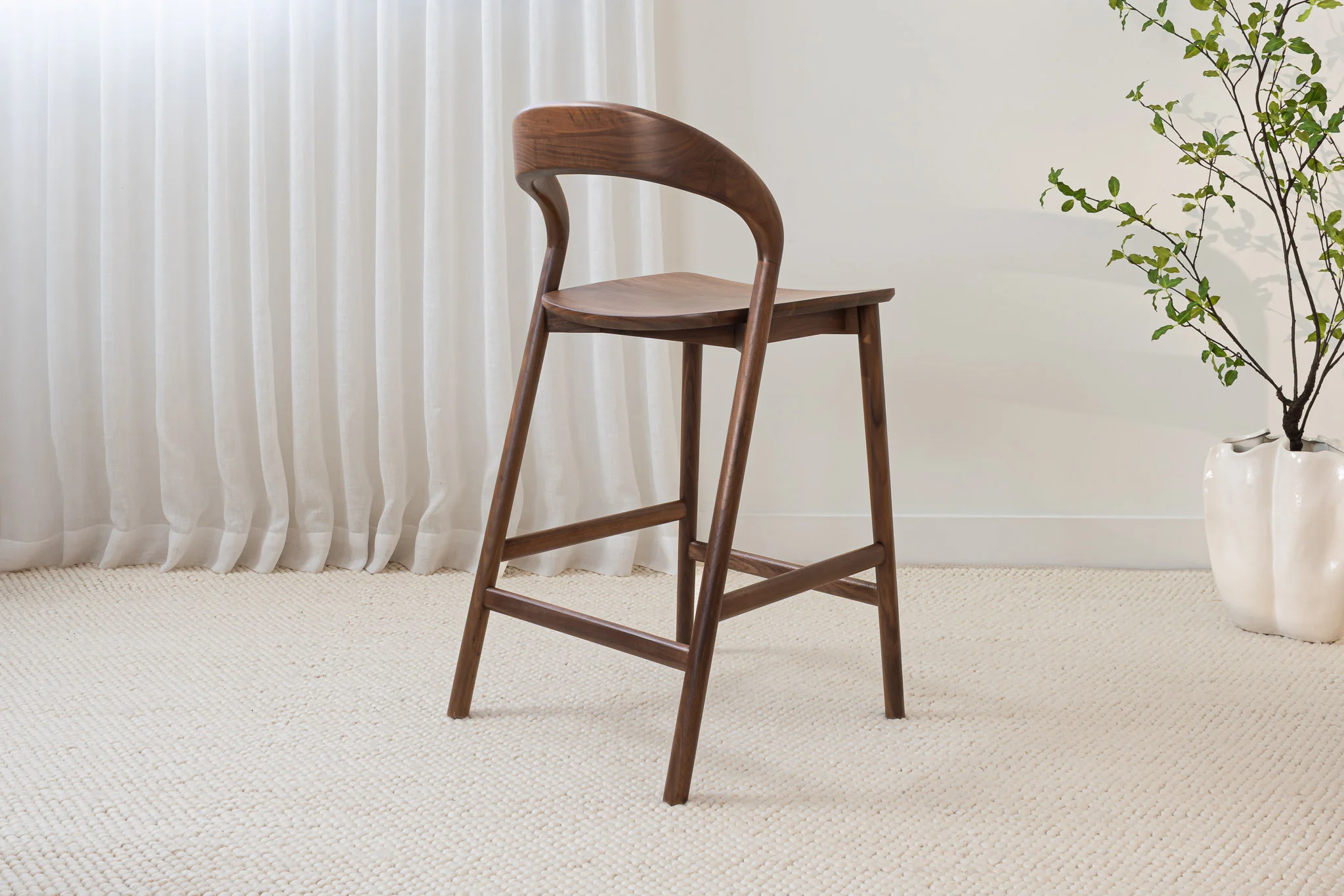 Freya Solid Walnut Barstool - Image 2