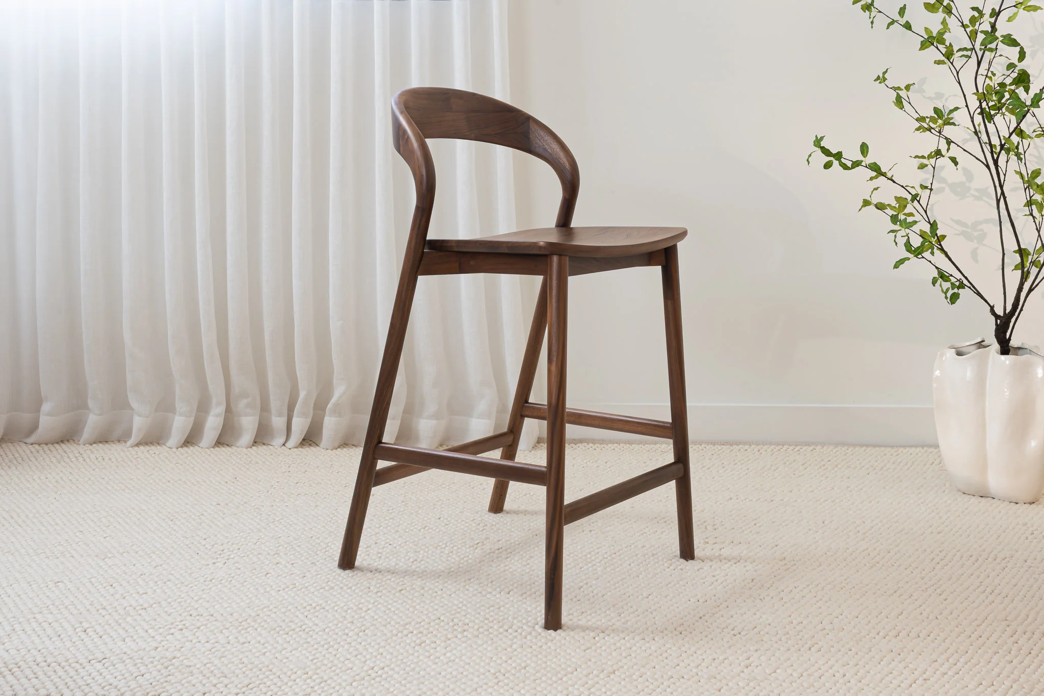 Freya Solid Walnut Barstool - Image 4