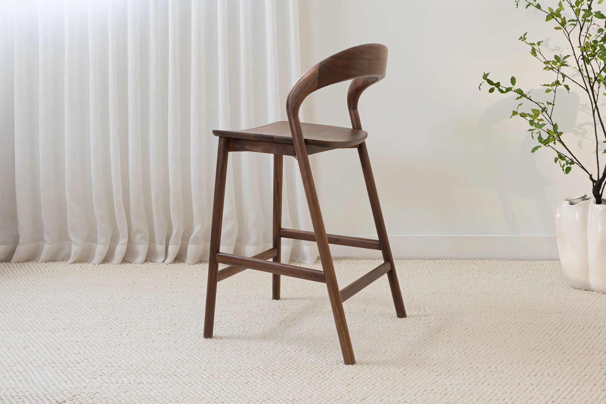Freya Solid Walnut Barstool - Image 6
