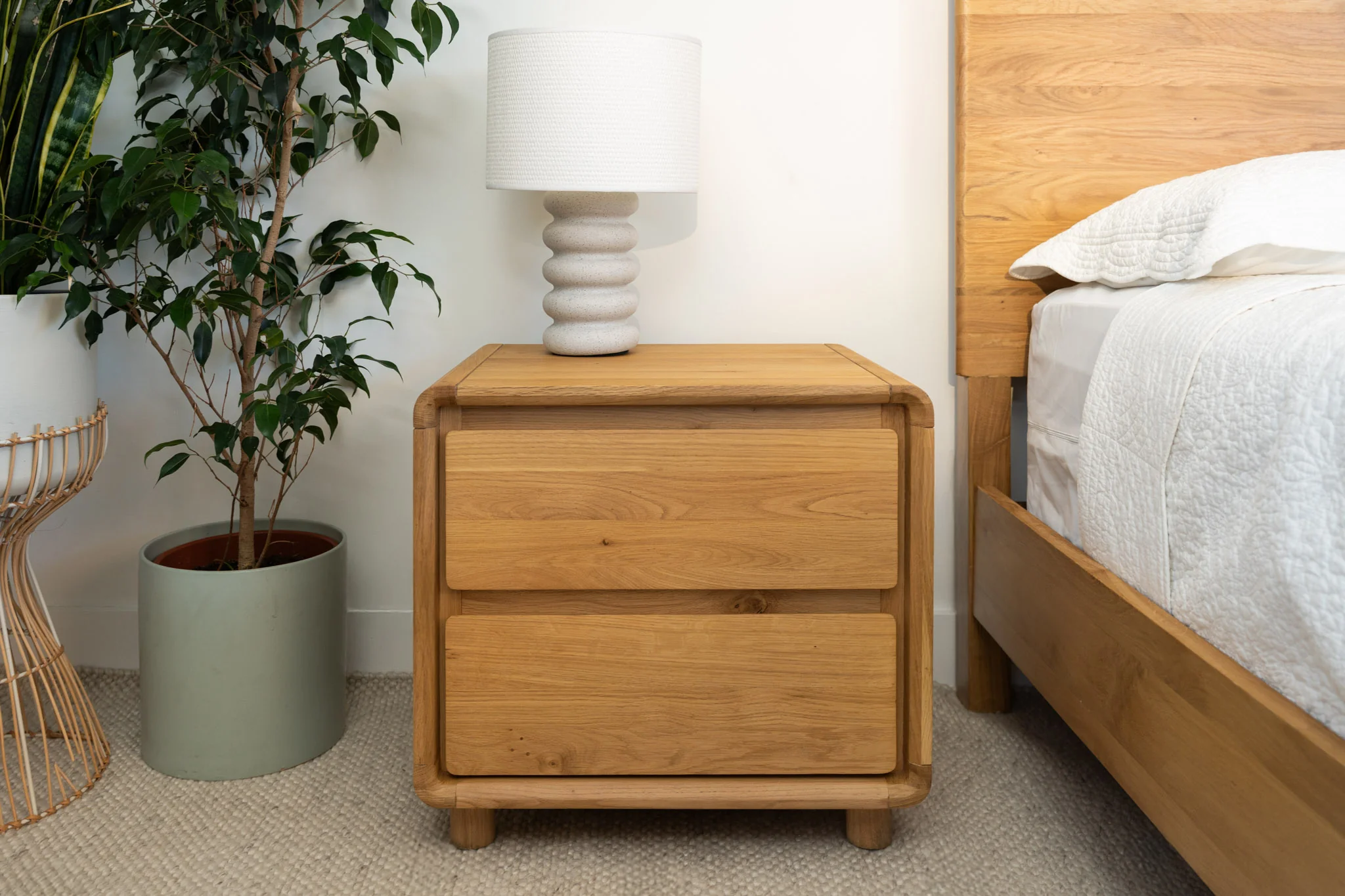 Haven American Oak Bedside Table - Image 5