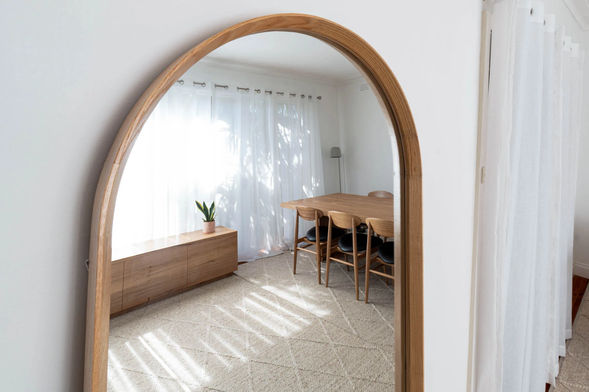 Ingrid American Oak Full Length Arch Mirror - Image 4