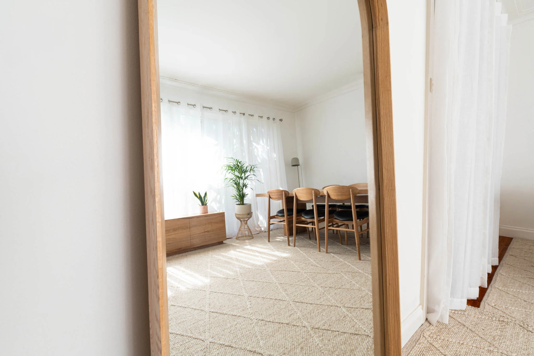 Ingrid American Oak Full Length Arch Mirror - Image 6