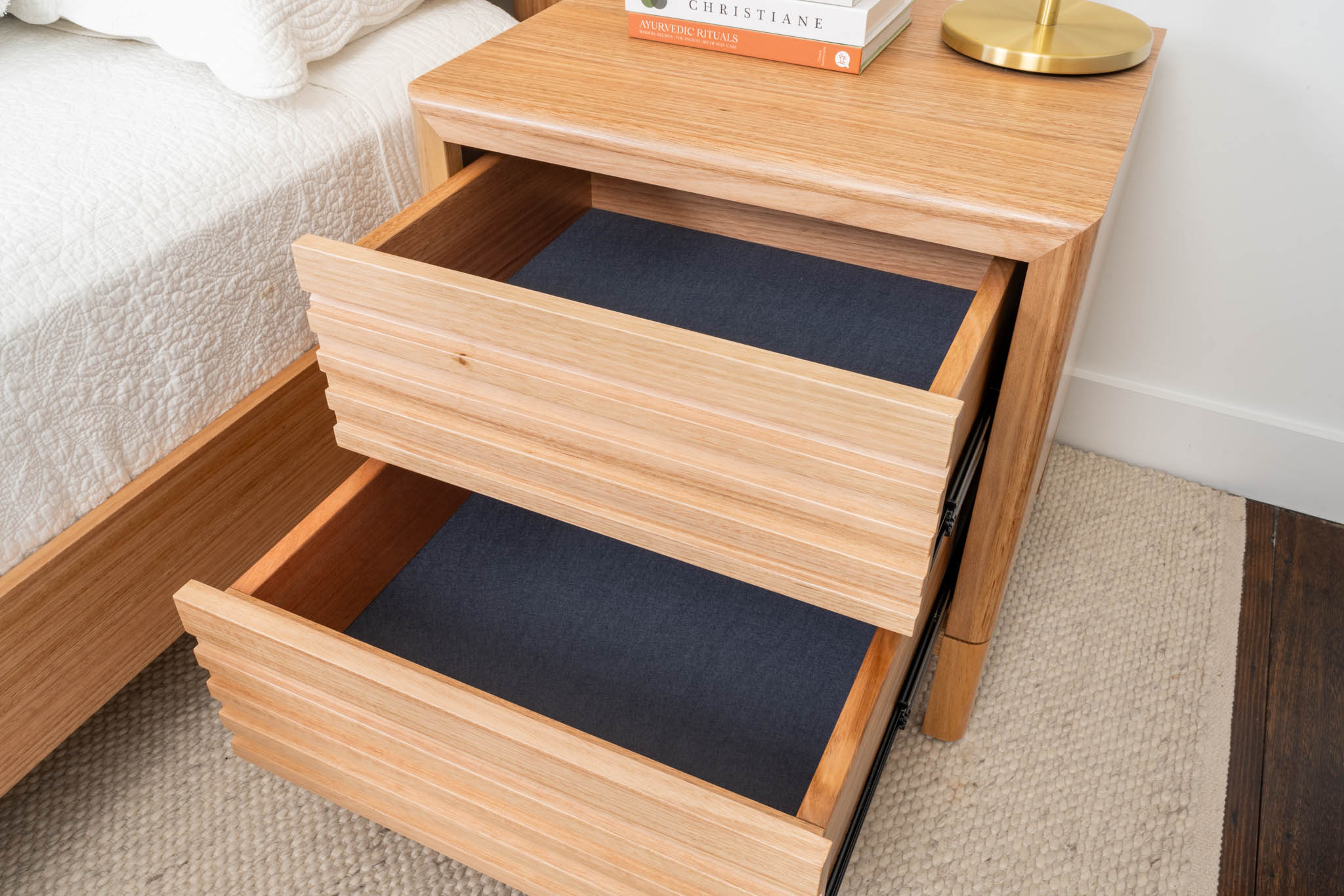 Luna Tasmanian Oak Signature Bedside Table - Image 3