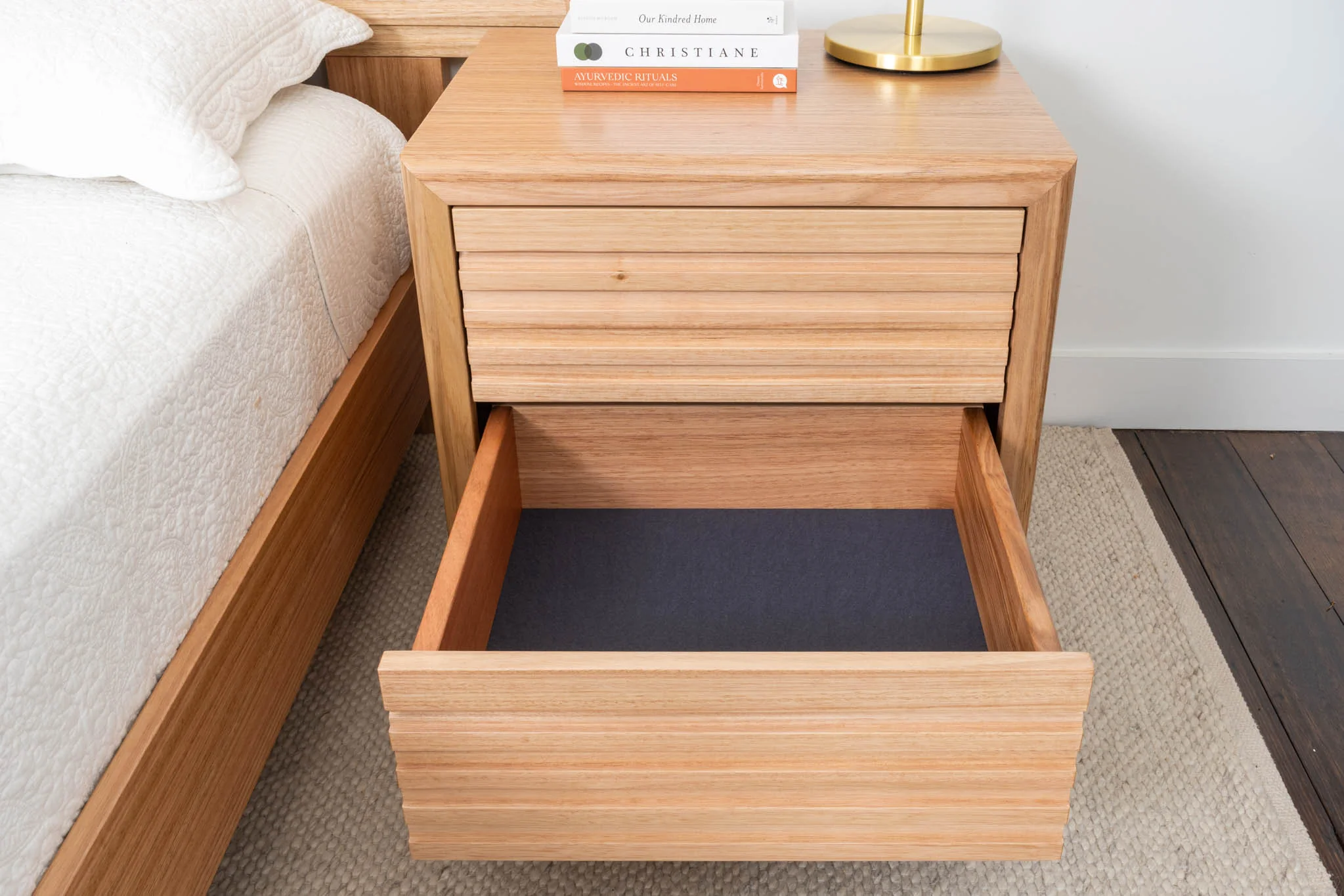 Luna Tasmanian Oak Signature Bedside Table - Image 5