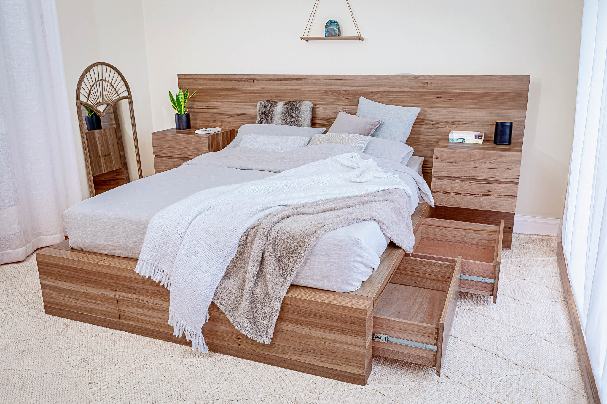 Meadow 2 Drawer Extended Headboard Messmate Bed Frame - Image 15