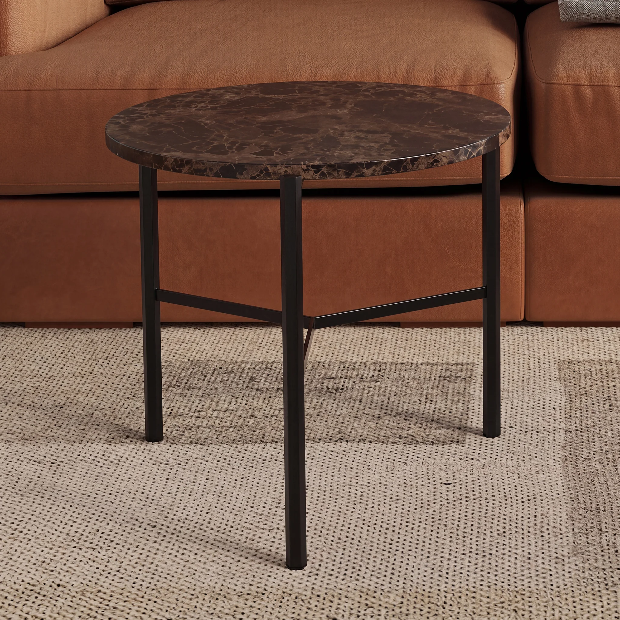 Ness Emperador Marble Side & Lamp Table