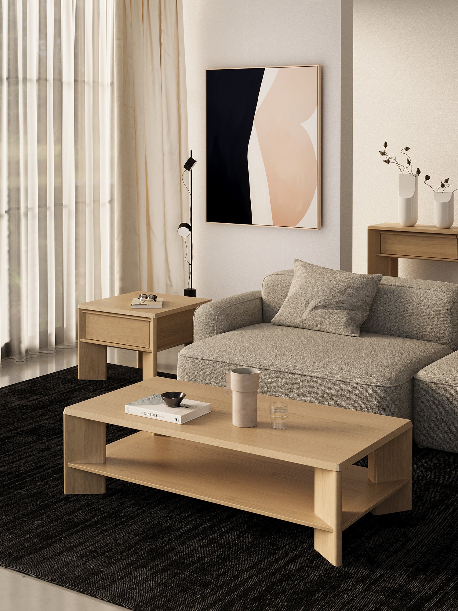 Niko Oak Side & Lamp Table - Image 3