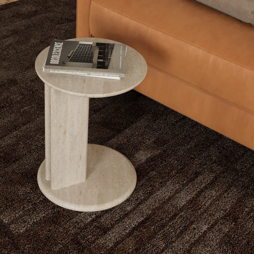 Roxy Travertine Stone Side & Lamp Table - Image 3