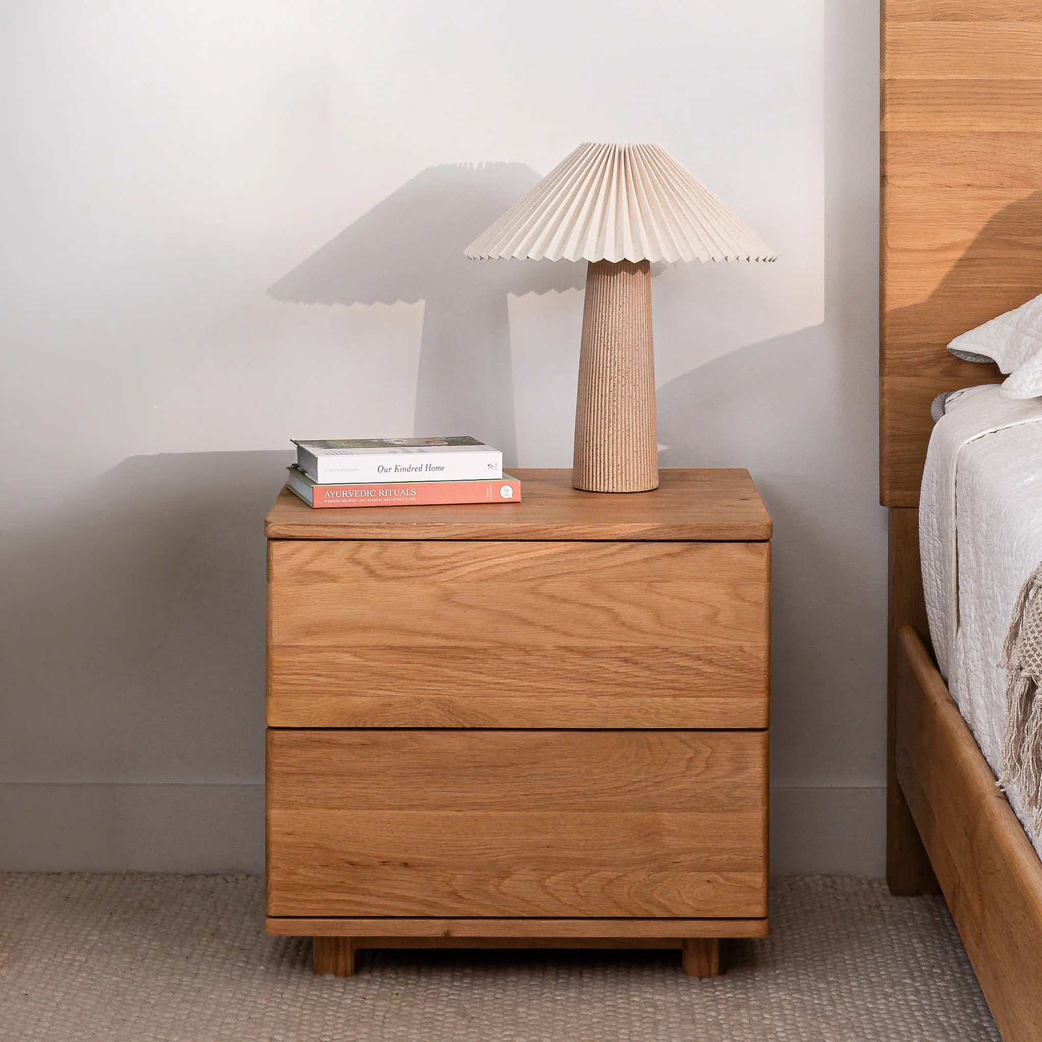Solara American Oak Bedside Table