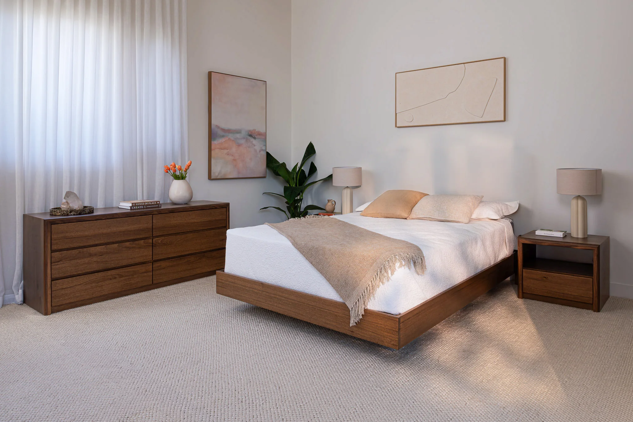 Yakka Base Tasmanian Oak Feature Grade Bed Frame (Smoked Walnut Stain) - Image 2