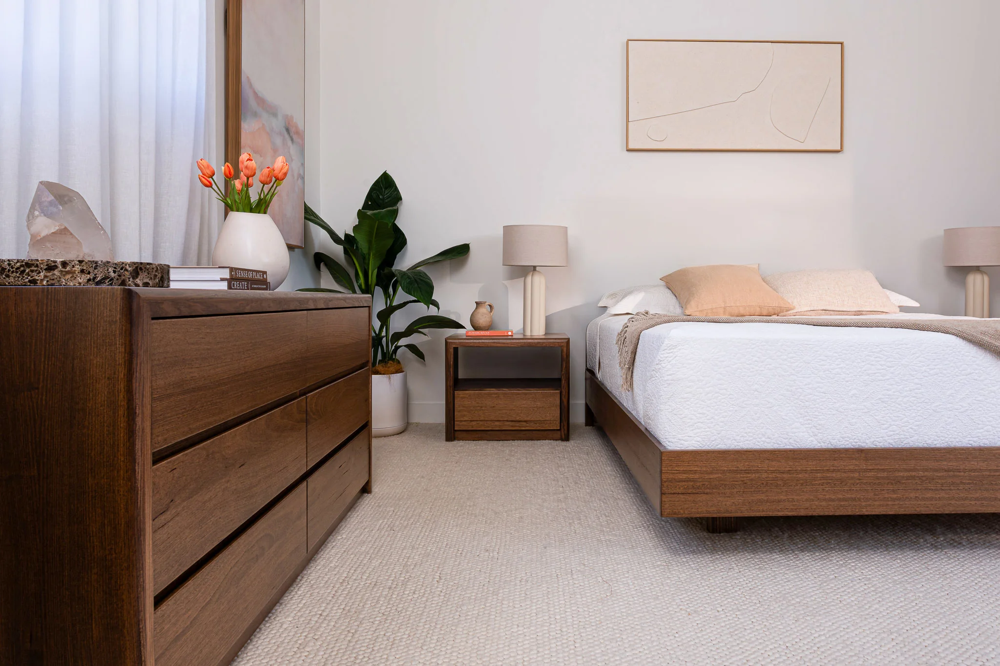 Yakka Base Tasmanian Oak Feature Grade Bed Frame (Smoked Walnut Stain) - Image 4