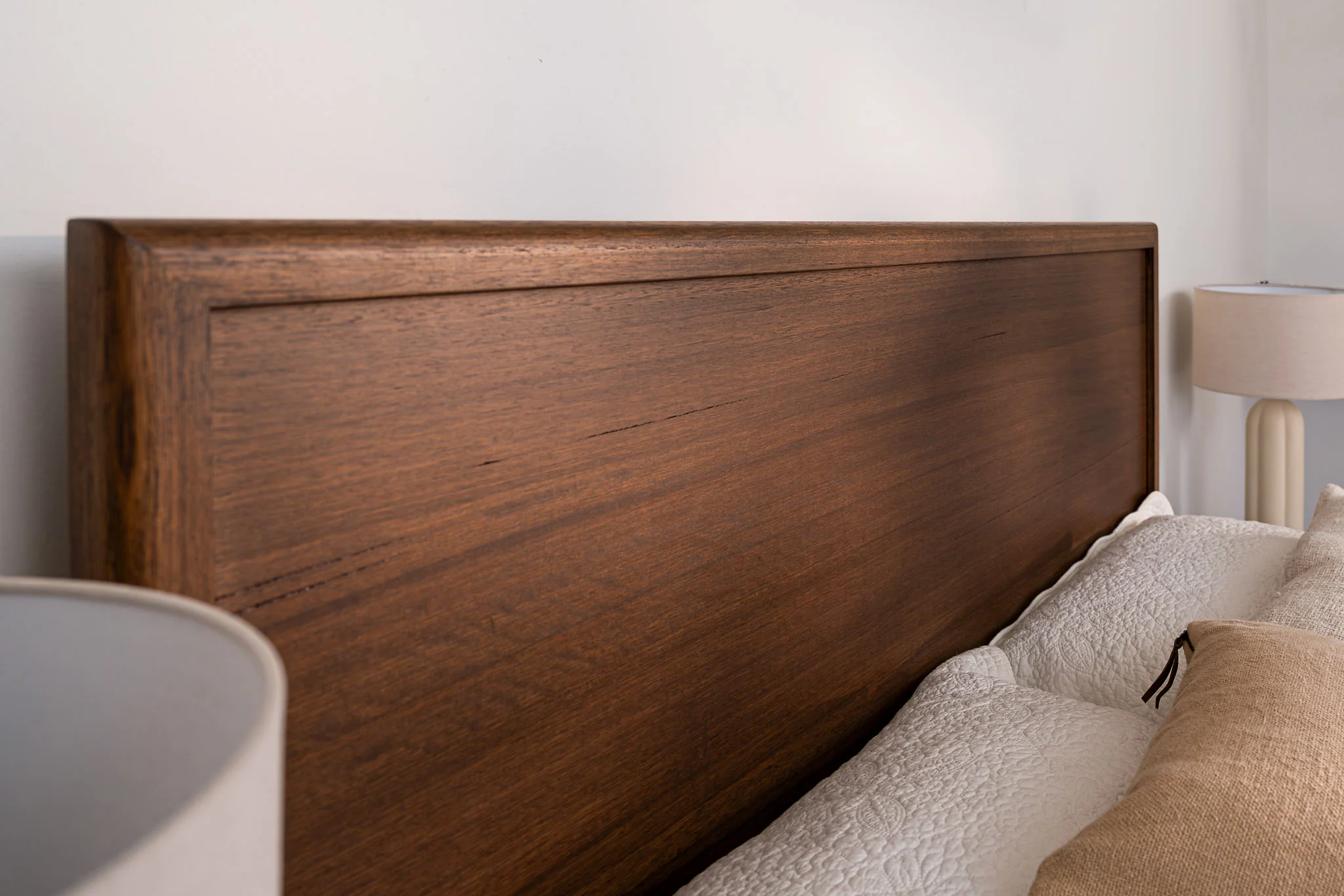 Yakka Tasmanian Oak Feature Grade Bed Frame (Smoked Walnut Stain) - Image 4