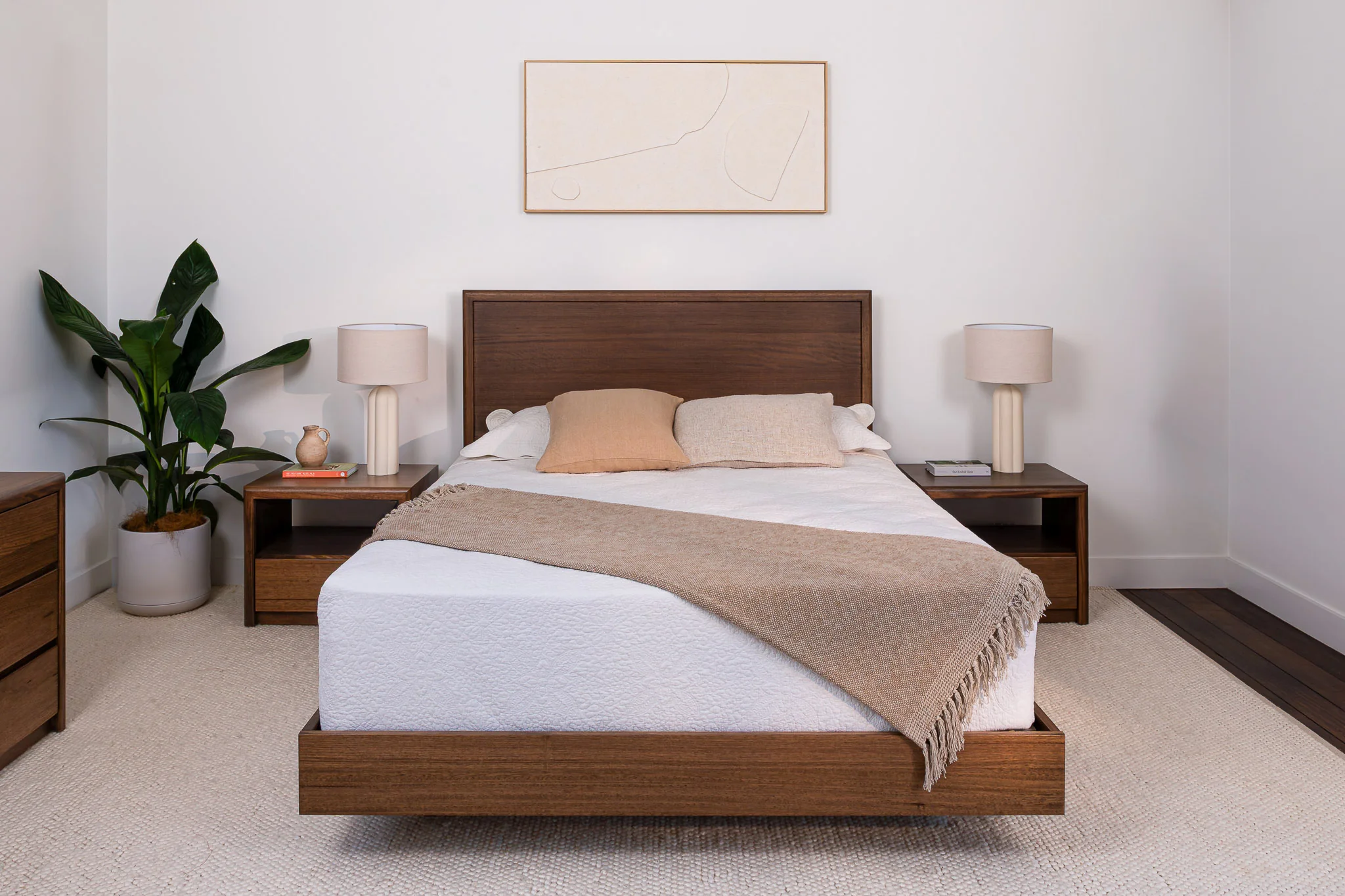 Yakka Tasmanian Oak Feature Grade Bed Frame (Smoked Walnut Stain) - Image 6