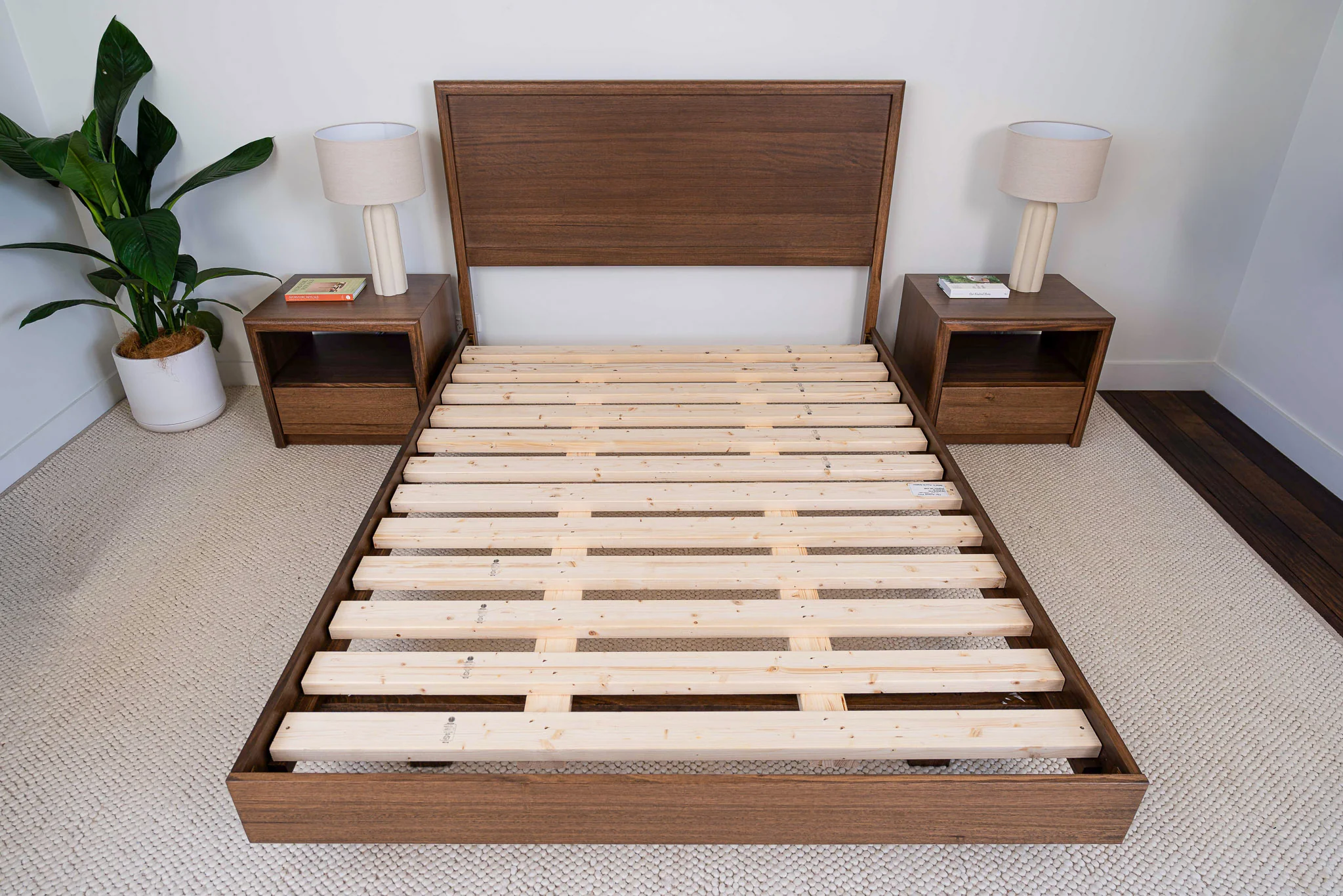 Yakka Tasmanian Oak Feature Grade Bed Frame (Smoked Walnut Stain) - Image 8