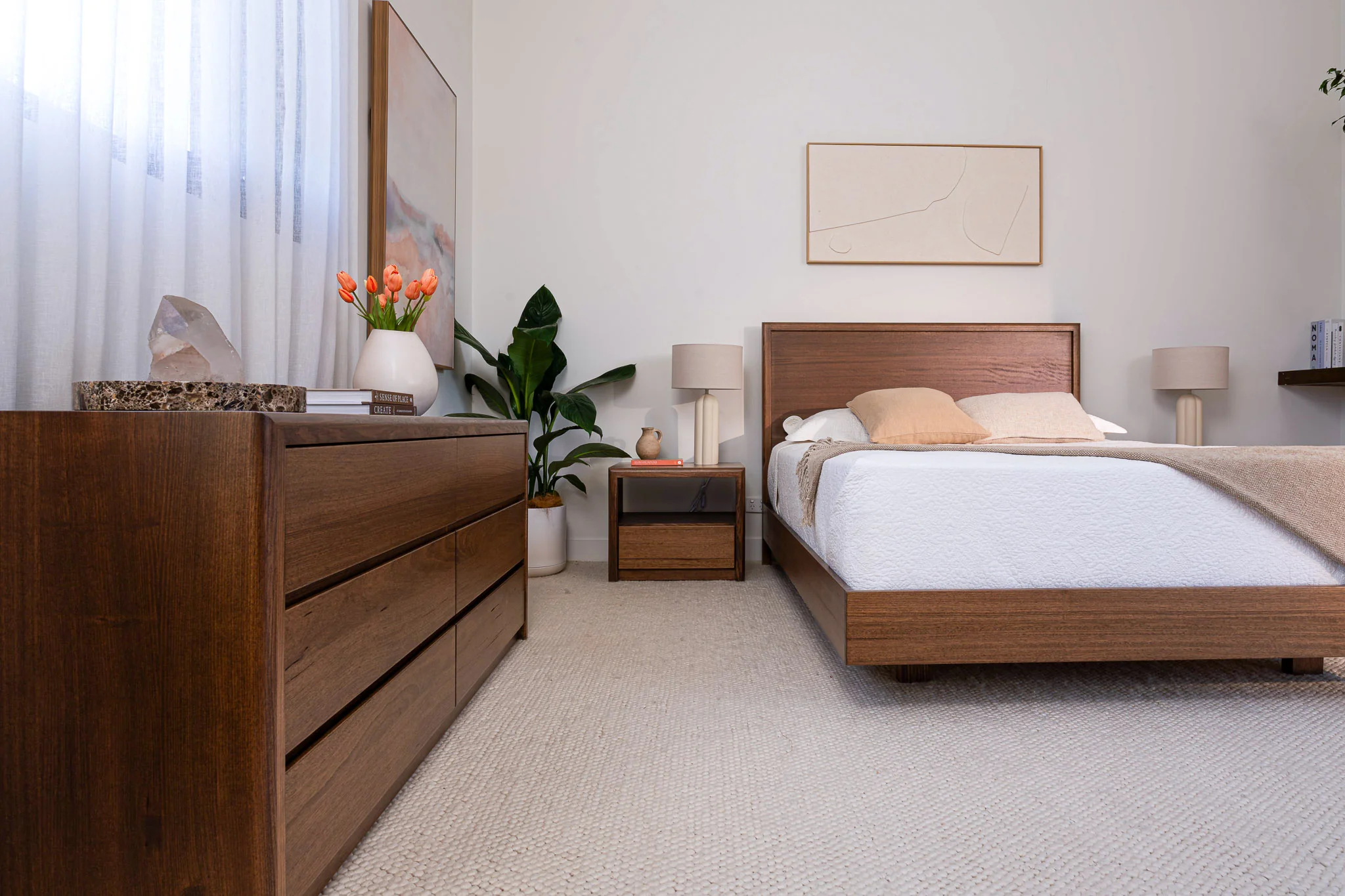 Yakka Tasmanian Oak Feature Grade Bedside Table (Smoked Walnut Stain) - Image 4