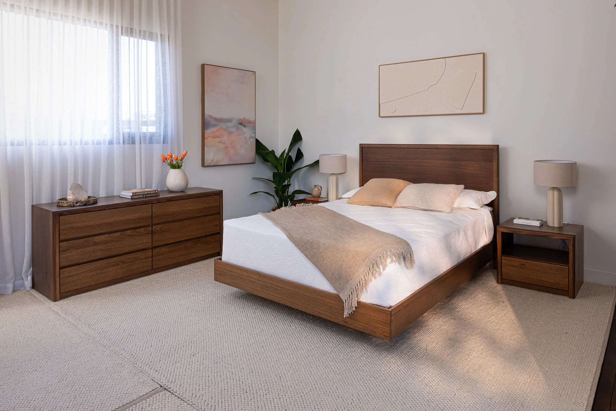 Yakka Tasmanian Oak Feature Grade Bedside Table (Smoked Walnut Stain) - Image 6