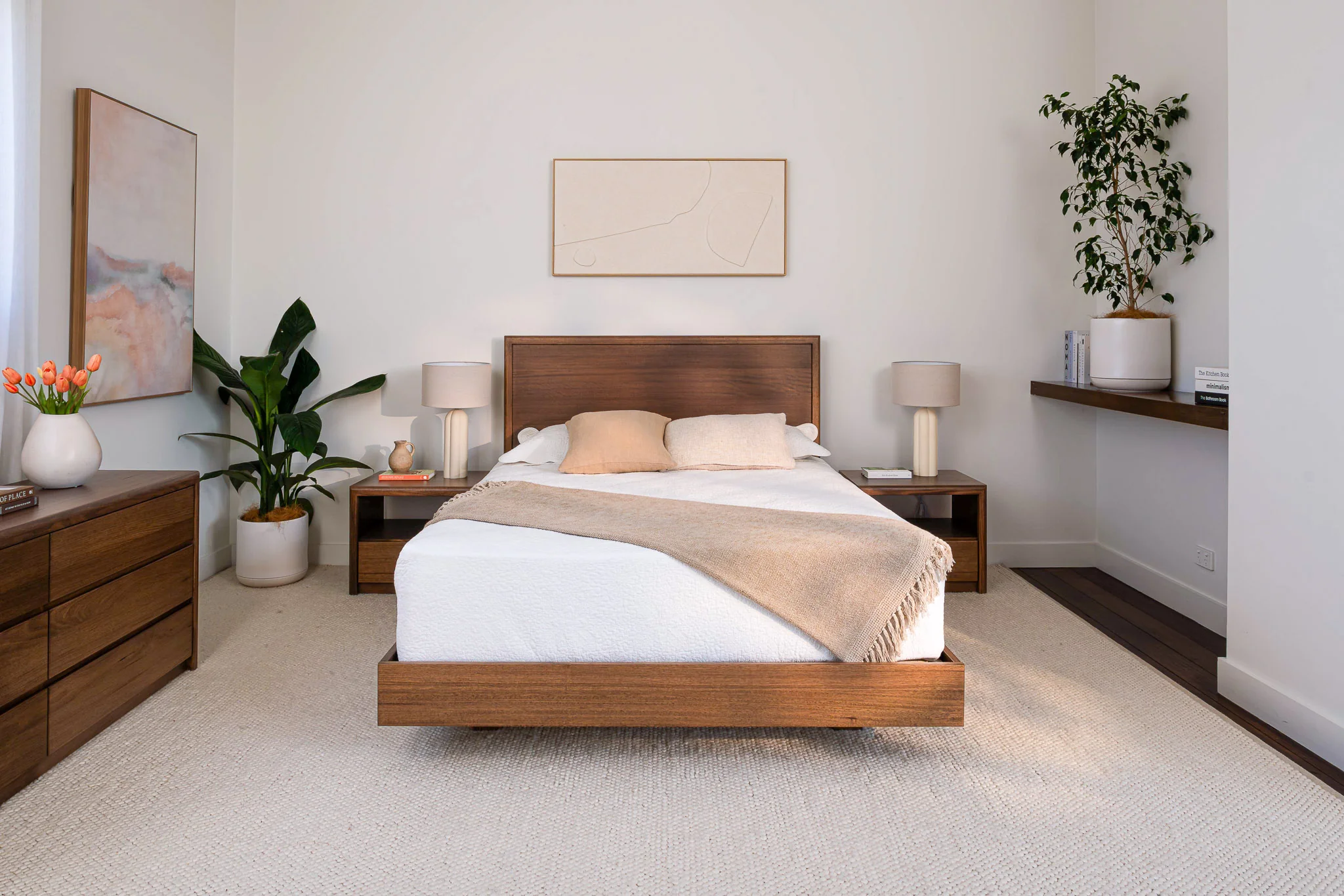 Yakka Tasmanian Oak Feature Grade Bedside Table (Smoked Walnut Stain) - Image 7